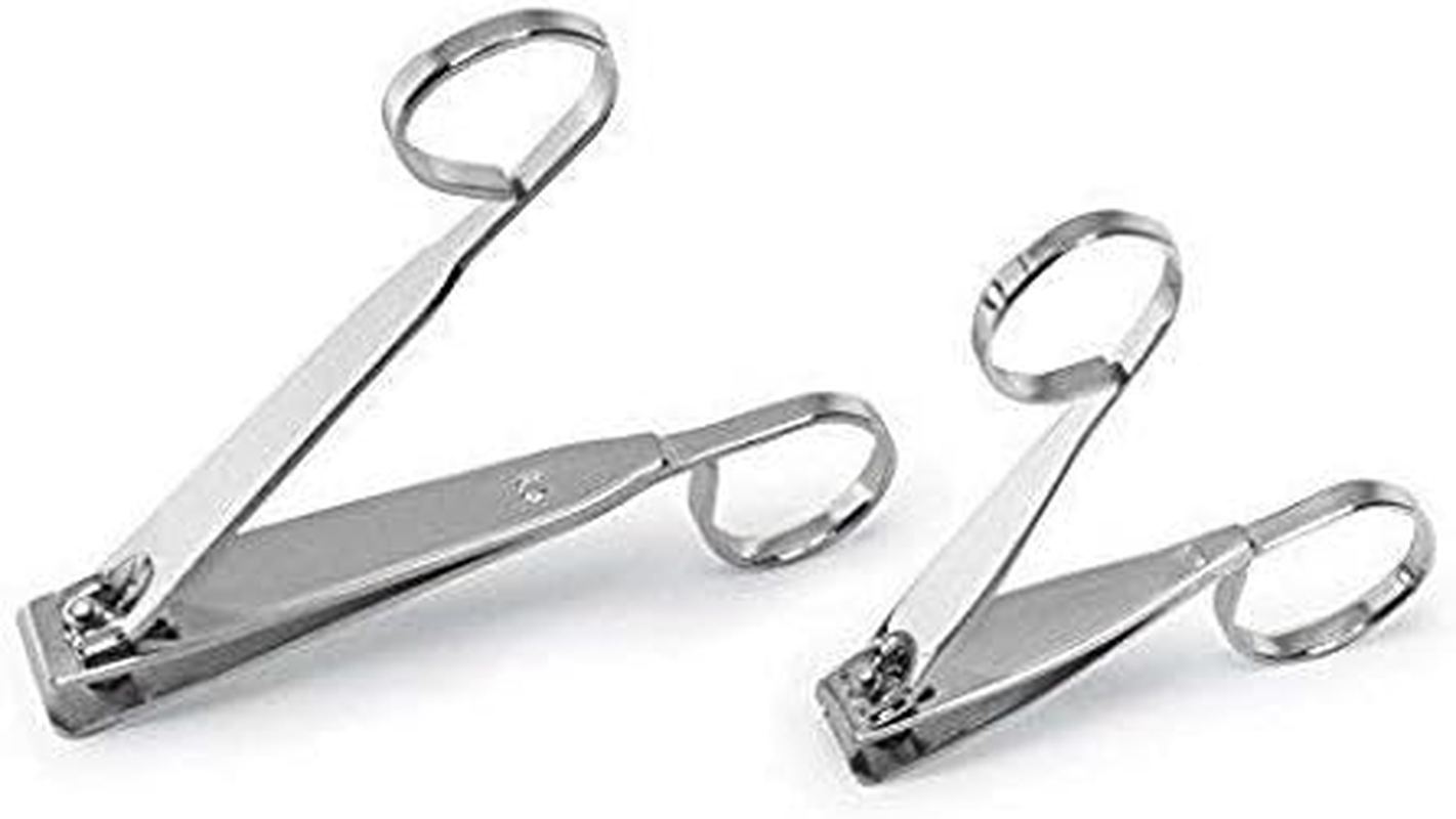 EZ Grip Nail Clipper | Comfort Grip Nail Clipper | Scissor Grip Nail Clipper | Sharp Stainless Steel Blade | Set of 2 (Small and Large) | Toenail & Nail Clipper Set image number 2