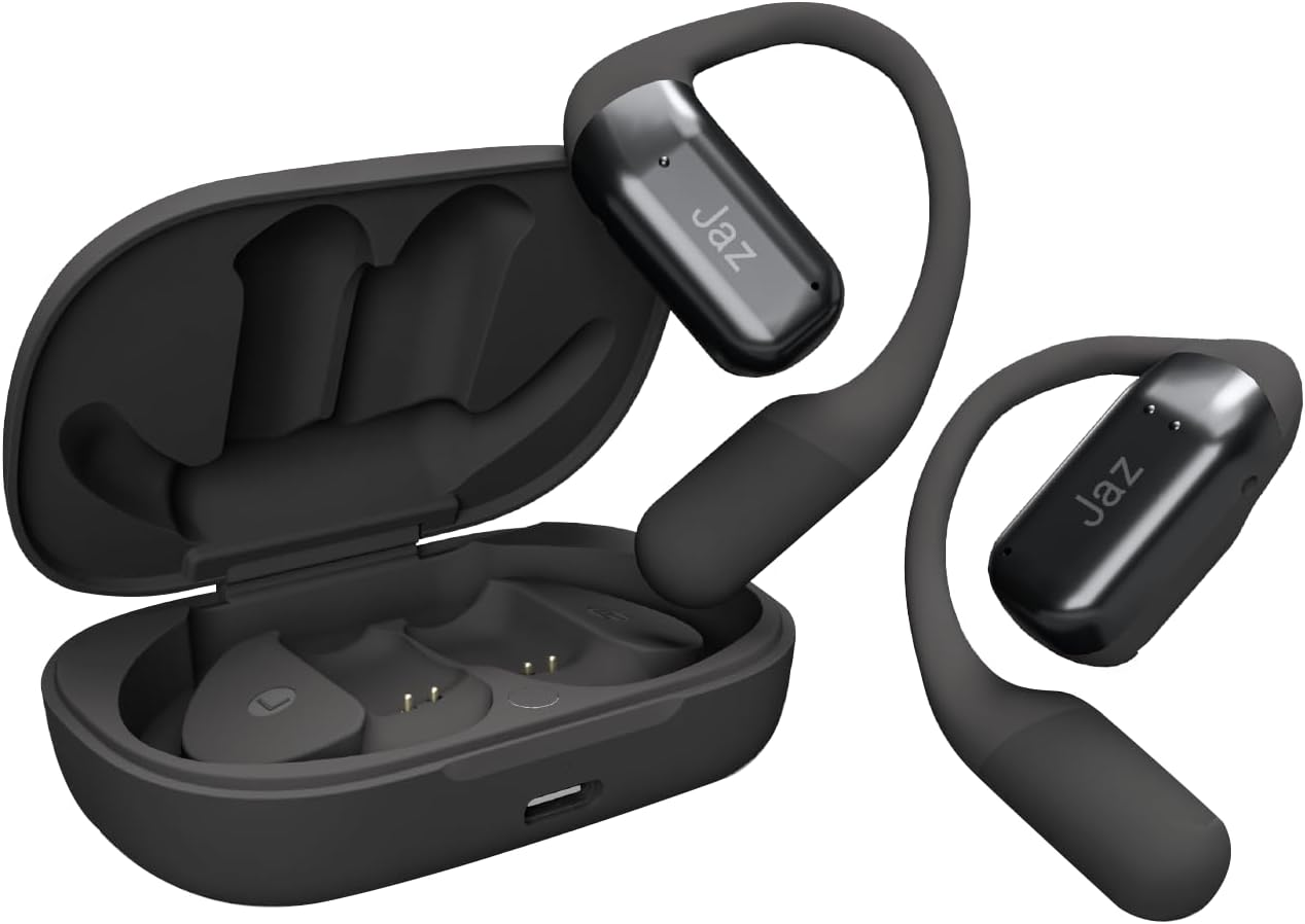 JAZ Air Blaze Sport OWS True Wireless Stereo Headphones Charging Case HD Microphone Built-In Headband Touch Control Iphone Android 21 Hours