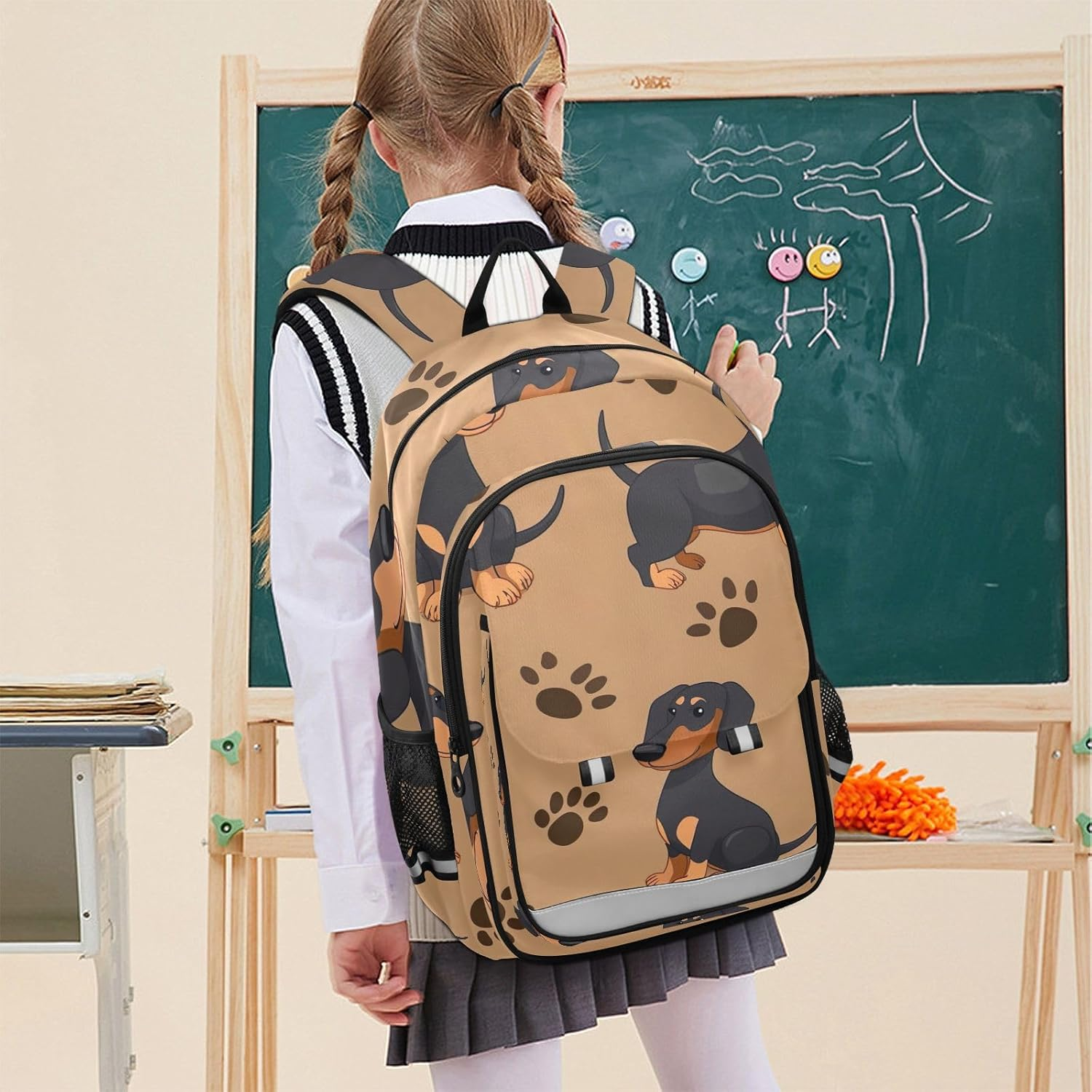 RPLIFE Cute Dachshund Dogs Backpack Kid, Cute Backpack for Kids, Kid Backpack for Travel, Cute Dachshund Dogs, One Size, Traditional Backpacks image number 4