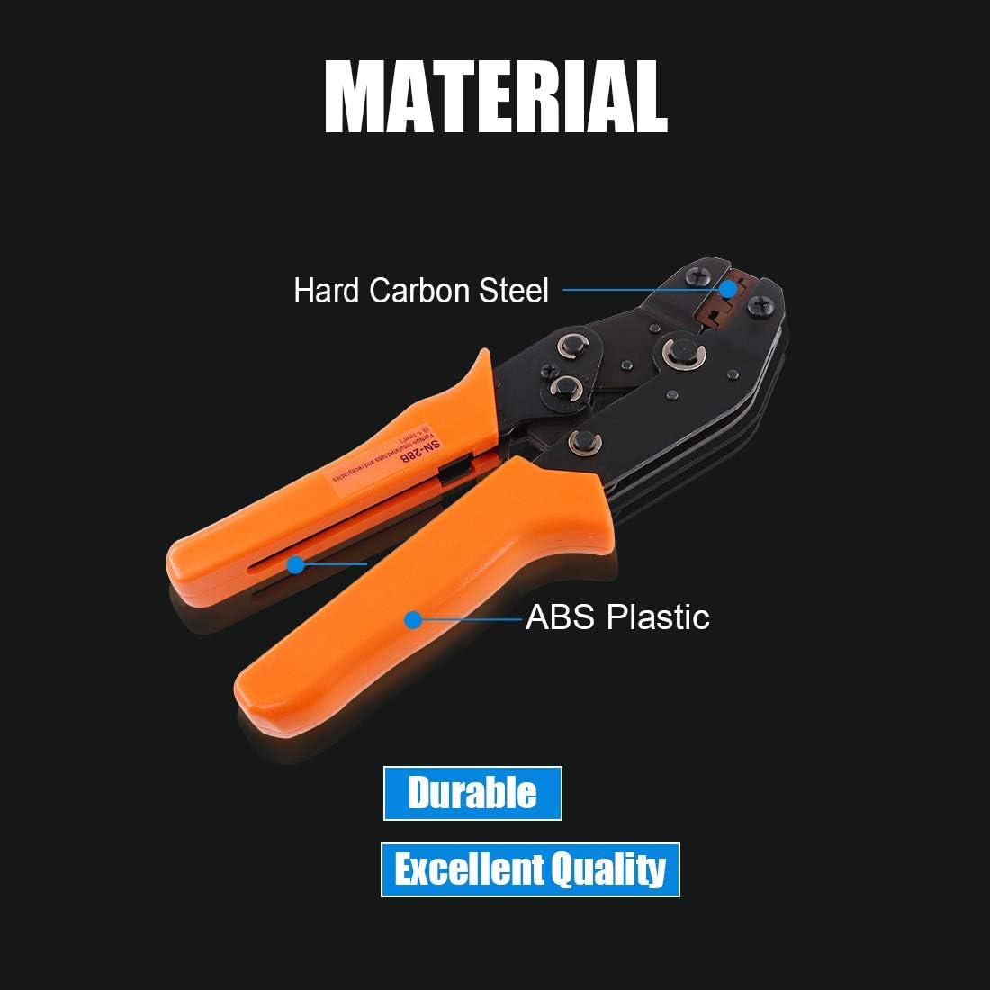 Glarks SN-28B Terminal Professional Pin Crimping Tool Crimper for 2.54Mm 3.96Mm 28-18AWG 0.1-1.0Mm2