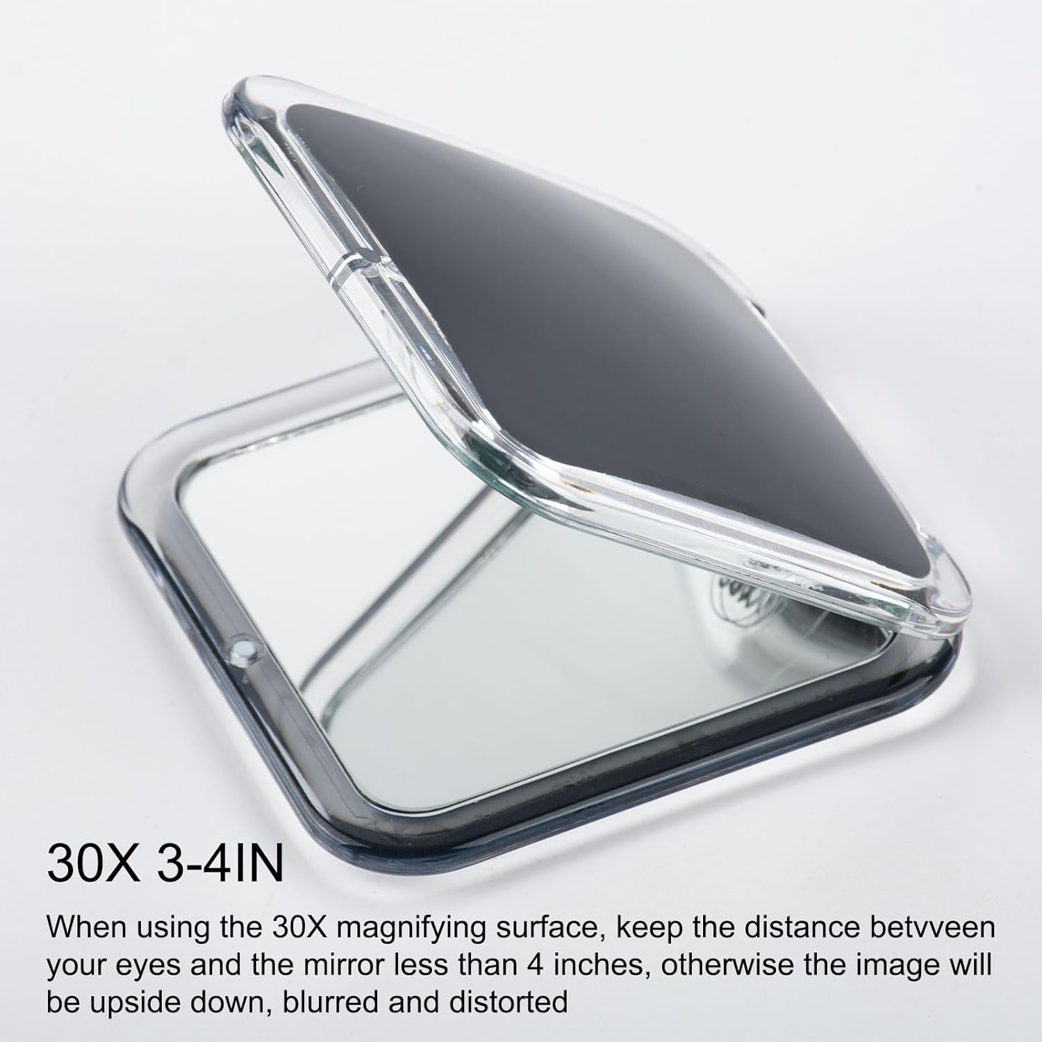 SSKHE Travel Magnifying Mirror, 30X Small Compact Mirror Double-Sided Pocket Mirror with 1X/30X Magnification, Folding Portable Handbag Mirrors for Makeup, Travel, Women Gift Black image number 6