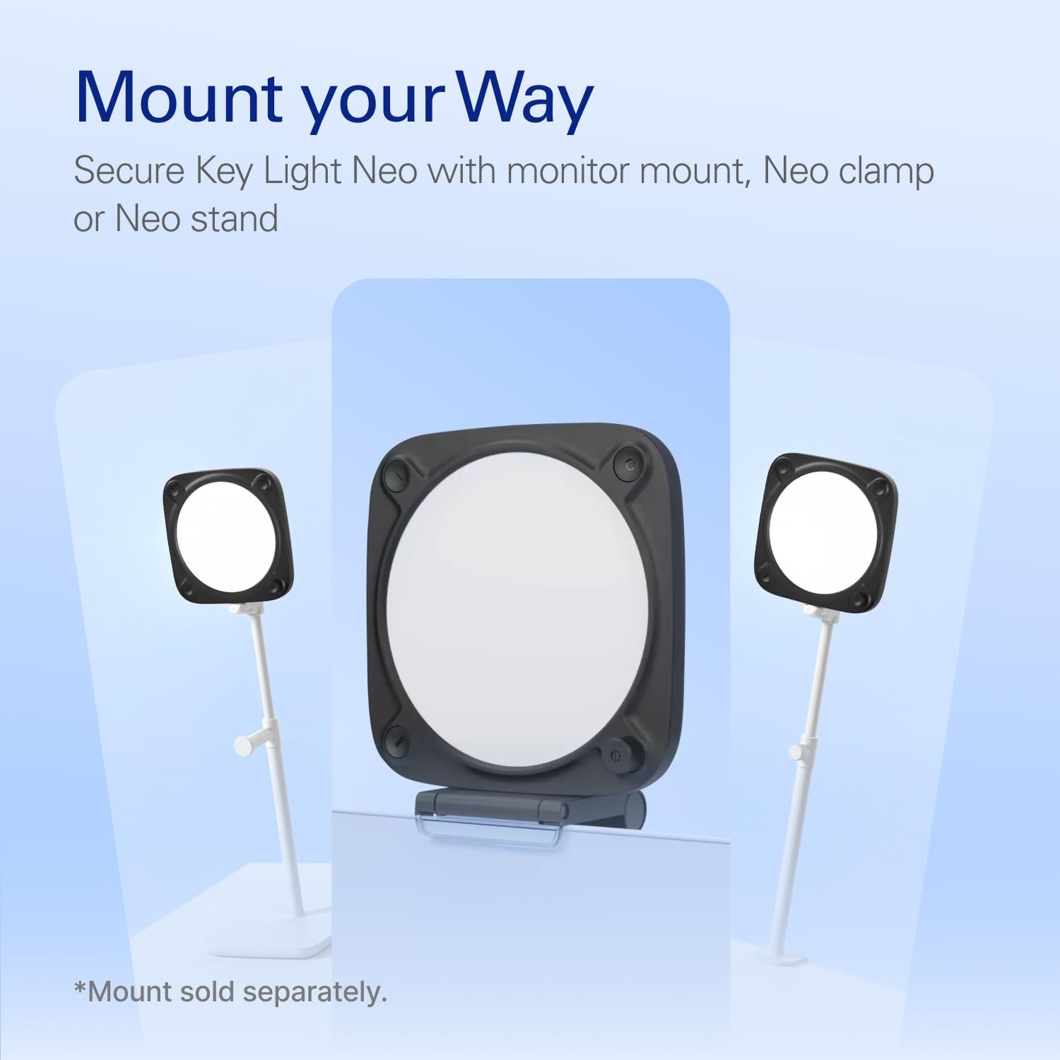 Elgato Key Light Neo &ndash; Professional Video Call Light, No Glare, Adjustable Monitor Mount, Manual or Wi-Fi Control, Office/Streaming, Teams/Zoom/Slack/Twitch/Youtube &ndash; Plug-&rsquo;N-Play on Laptop, PC, Mac - White image number 3