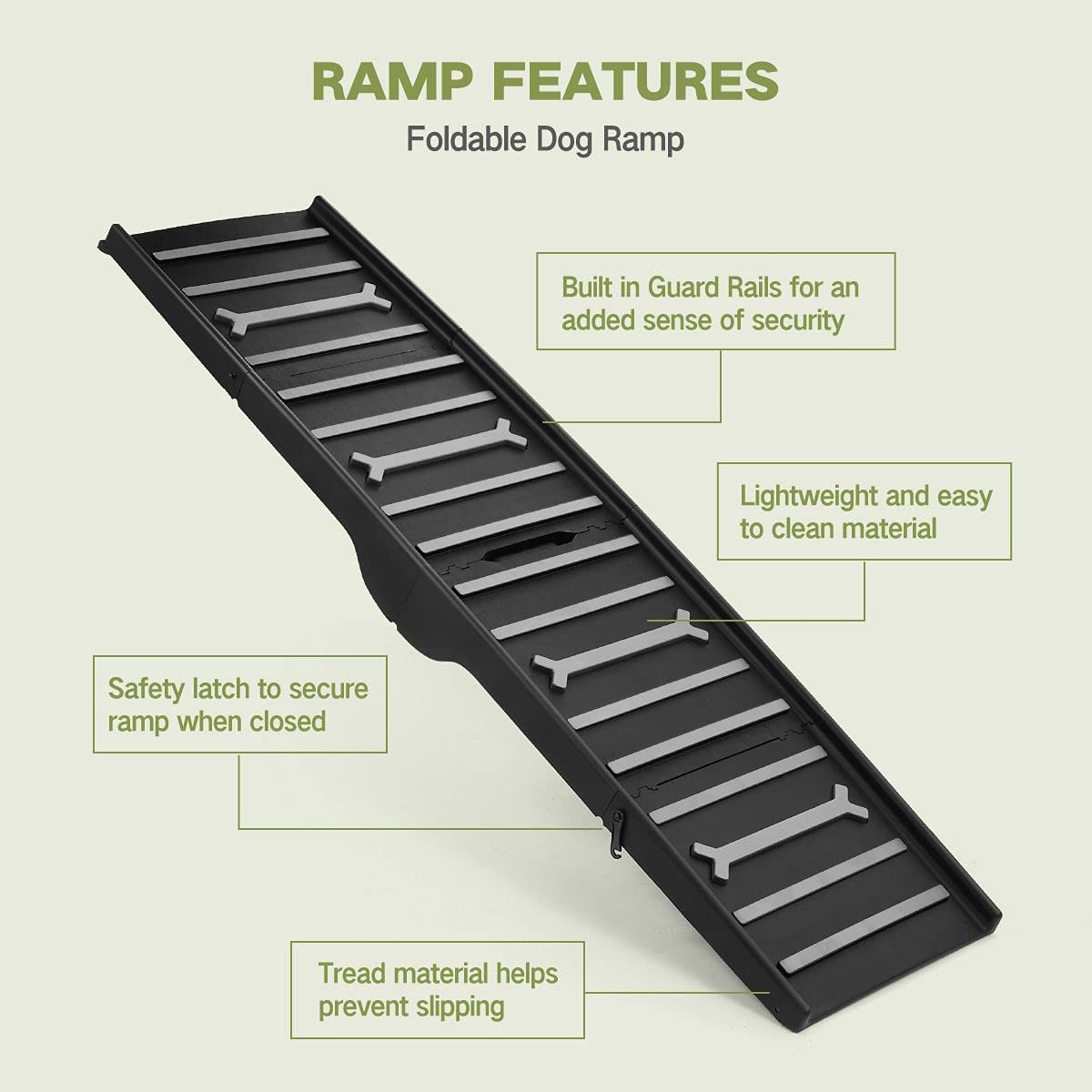 Foldable Dog Ramp for Car SUV Truck Pet Safety Stairs Steps Ladder Portable Non-Slip Travel image number 2
