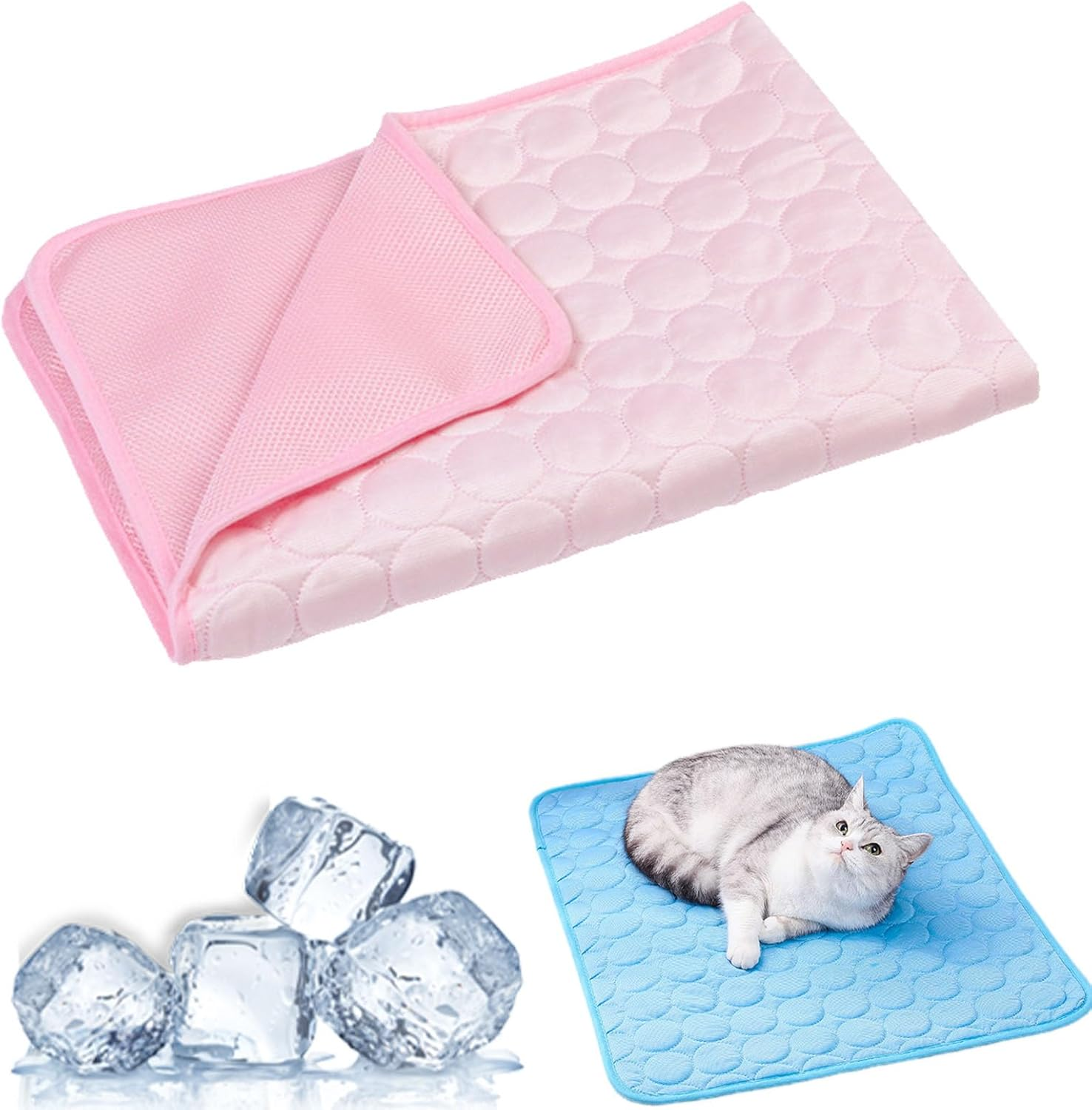 Kittra Cooling Mat for Cats, Kittra Cat Cooling Mat Blanket Indoor, Washable Ice Silk Self Cool Pad, 3 Layer System Instant Cool, Protect Your Pet from Silent Heat Danger (Pink,Xs) image number 6