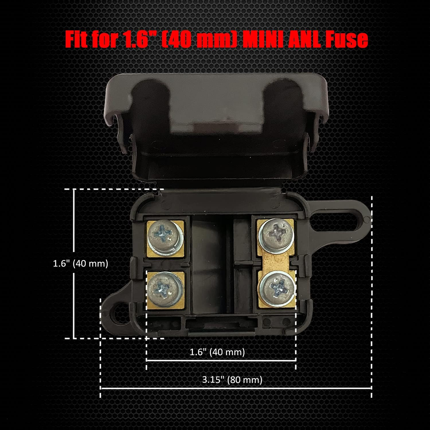 DC 12-24 V Mini ANL Fuses Holder, Ampper 2 Way In-Line MANL Fuse Box for Car Audio Amplifier Inverter MANL Fuse and More (Without Fuse, Pack of 1) image number 2