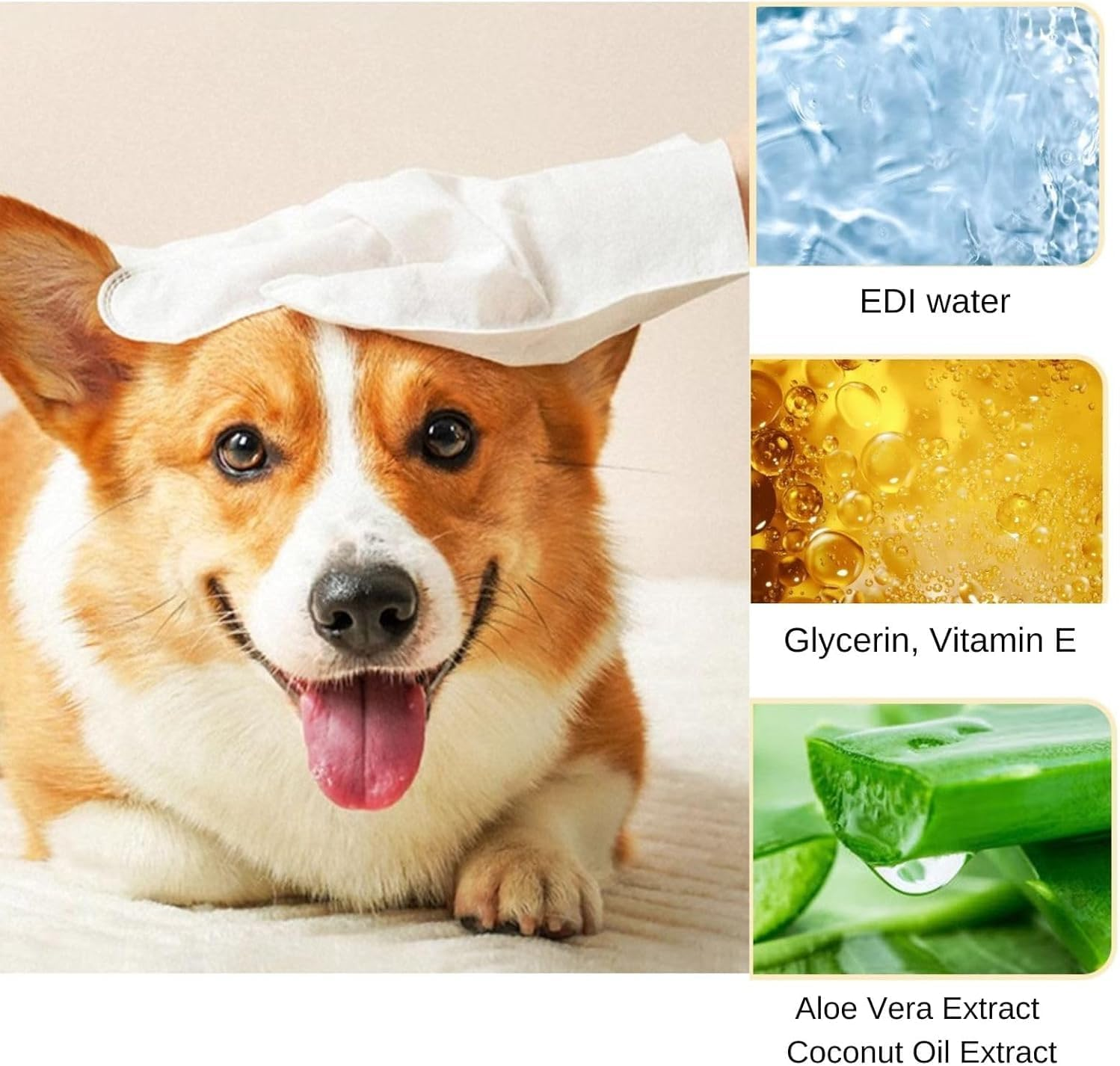 Mumoo Bear 24PCS/4PACK Pet Wipes Gloves Cleaning Wipes Gloves for Dog and Cat,Pet Bathing Wipes with Easy & Effective Cleaning, Pet Disposable Wipes with Deep Cleansing &Nourishing Hair, Safe for Pets image number 1