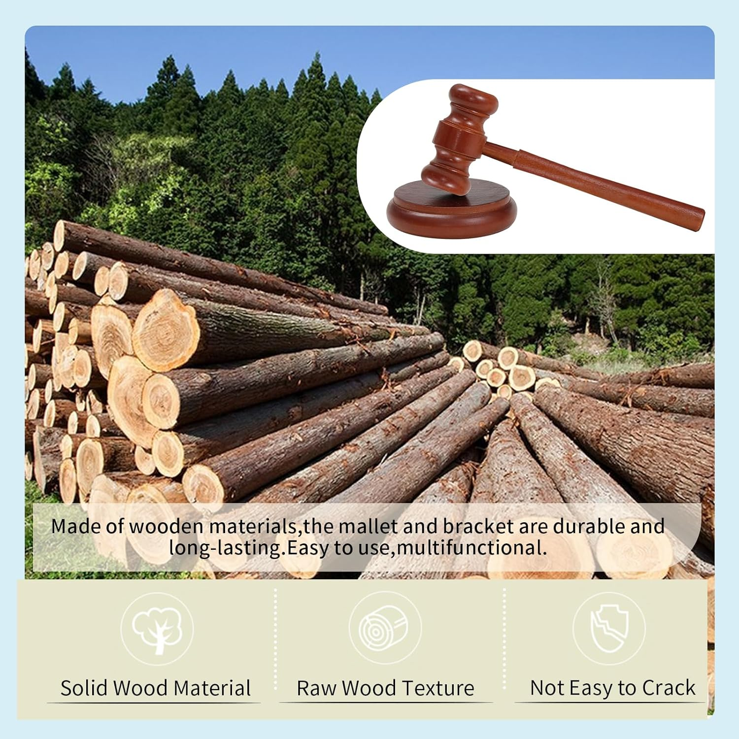 Wooden Judge Hammer & Sound Resonance Block Set, Gavel Auction Hammer, Judge Hammer, Gavel Lawyer Gift Hammer, Attorney Auction Sale Hammer for Auction Selling by Judges Associates Sale Meetings (1) image number 5