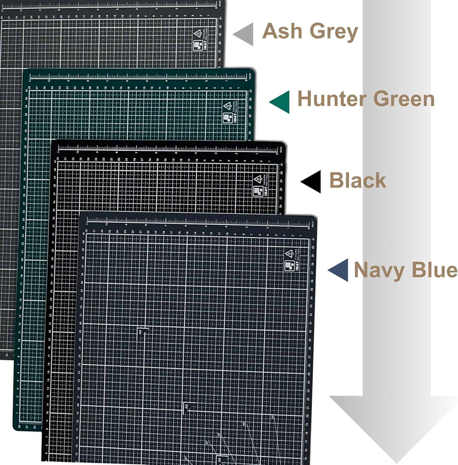 Imat Flip Cutting Mat Note A3, 45X30 Cm, Foldable, Ideal for Crafts, Paper Cutting, Hand-Drawn Illustrations, Creative Collages (Black) - Hunter Green image number 4