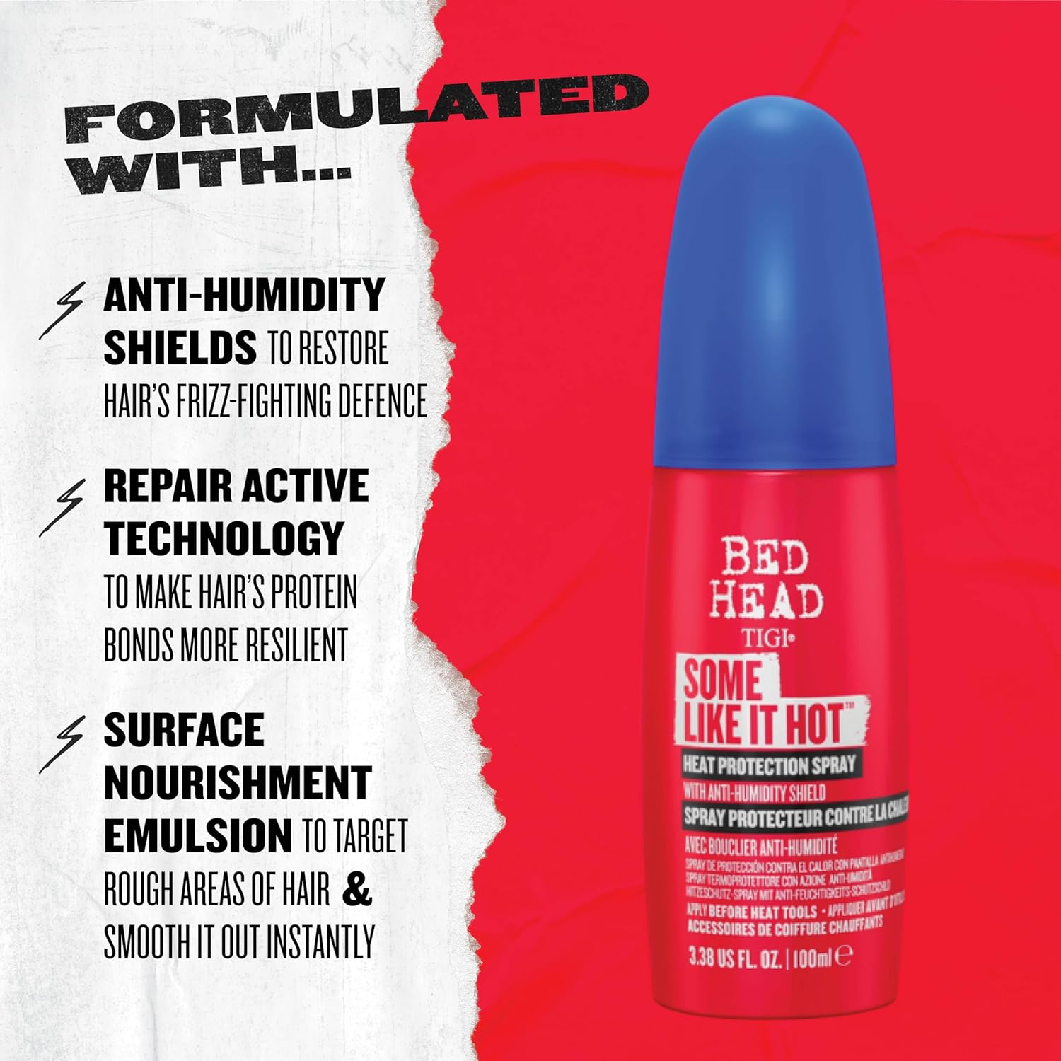 TIGI Bed Head Some like It Hot Heat Protection Spray for Heat Styling 3.38 Fl Oz image number 6