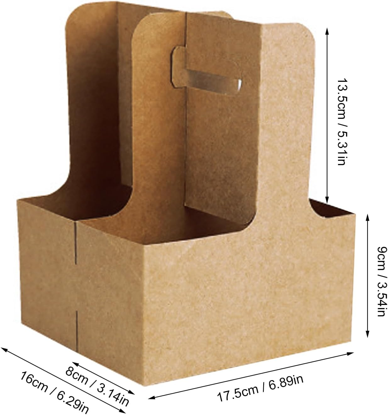 KVMORZE 2-Cup Drink Carrier Handle, Kraft Paperboard Handled Drink Carriers 12-30 OZ to Go Coffee Cup Holder for Drinks, Takeout, Cafe and Restaurant Food Service Delivery, 20Pack image number 1