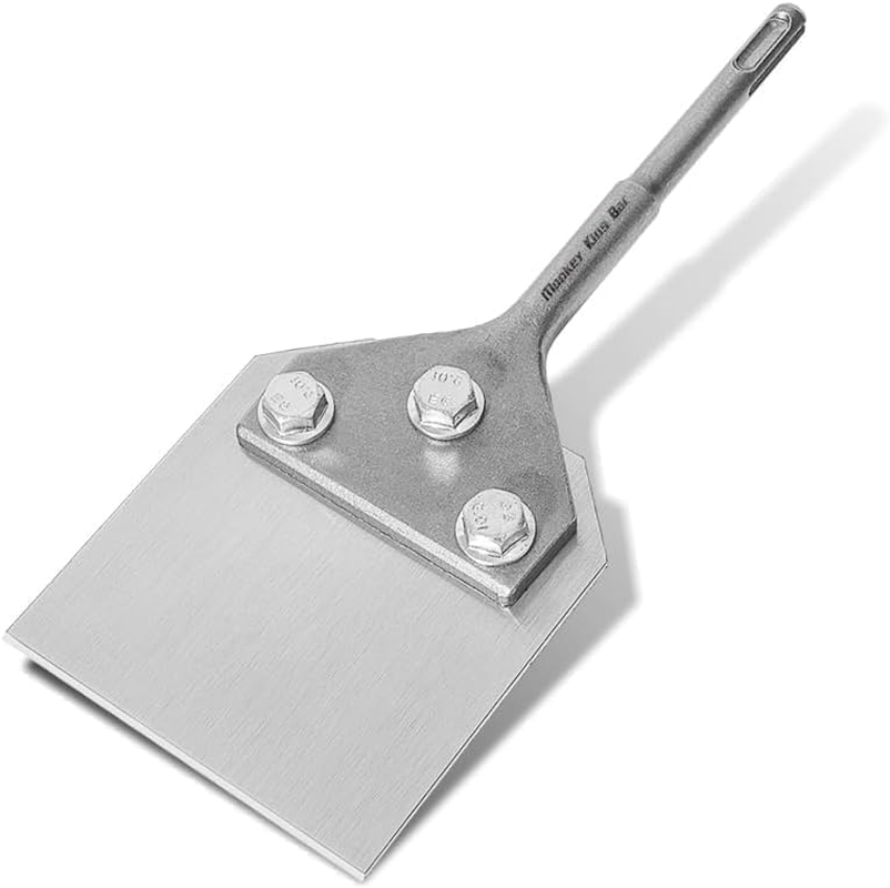 Monkeykingbar SDS plus Floor Scraper, Wide Tile Thinset Removal Tol, Floor Adhesives Remover Wall Scraper Works with SDS plus Rotary Hammer.Tile Scraper Tool (4 * 10") image number 3