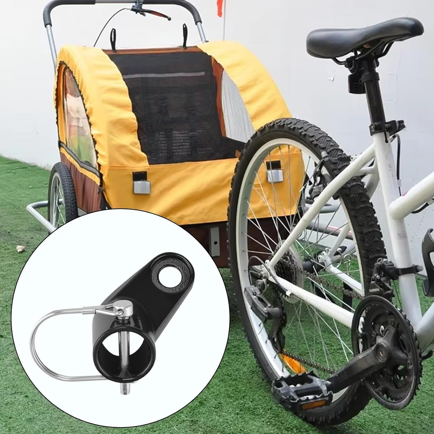 Bike Trailer Hitch Connector | Bike Hitch for Trailer | Attachment Hook Shock-Absorbing Quick-Release for Hiking Cycling Dog-Walking Road-Trip image number 6