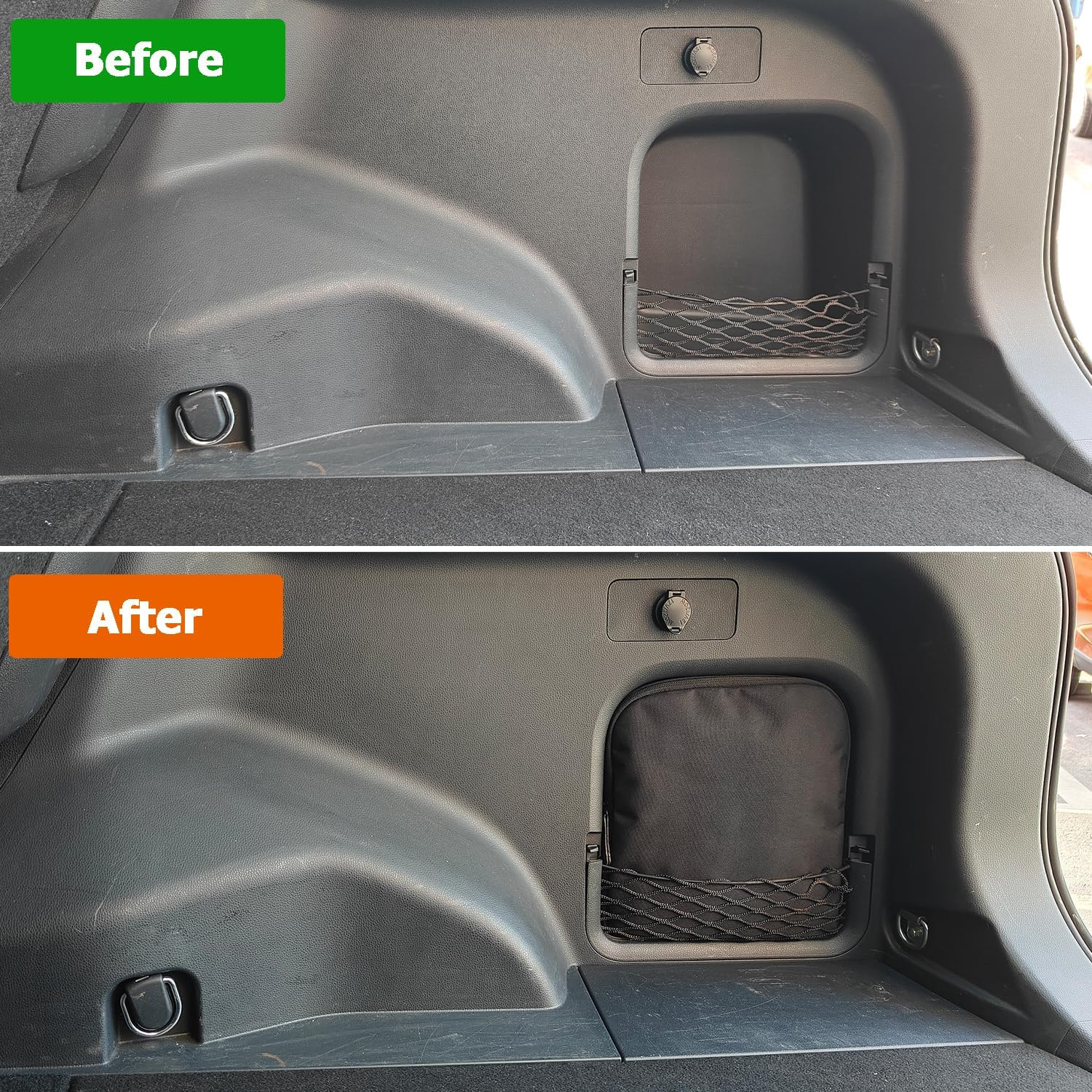 Trunk Upgrade, Trunk Organizer Pocket Bag, Trunk Cubby Storage Bag,Cargo Side Pocket for Toyota Rav4 2025 2024 2023 2022 2021 2020 2019 Black, 1 Pc