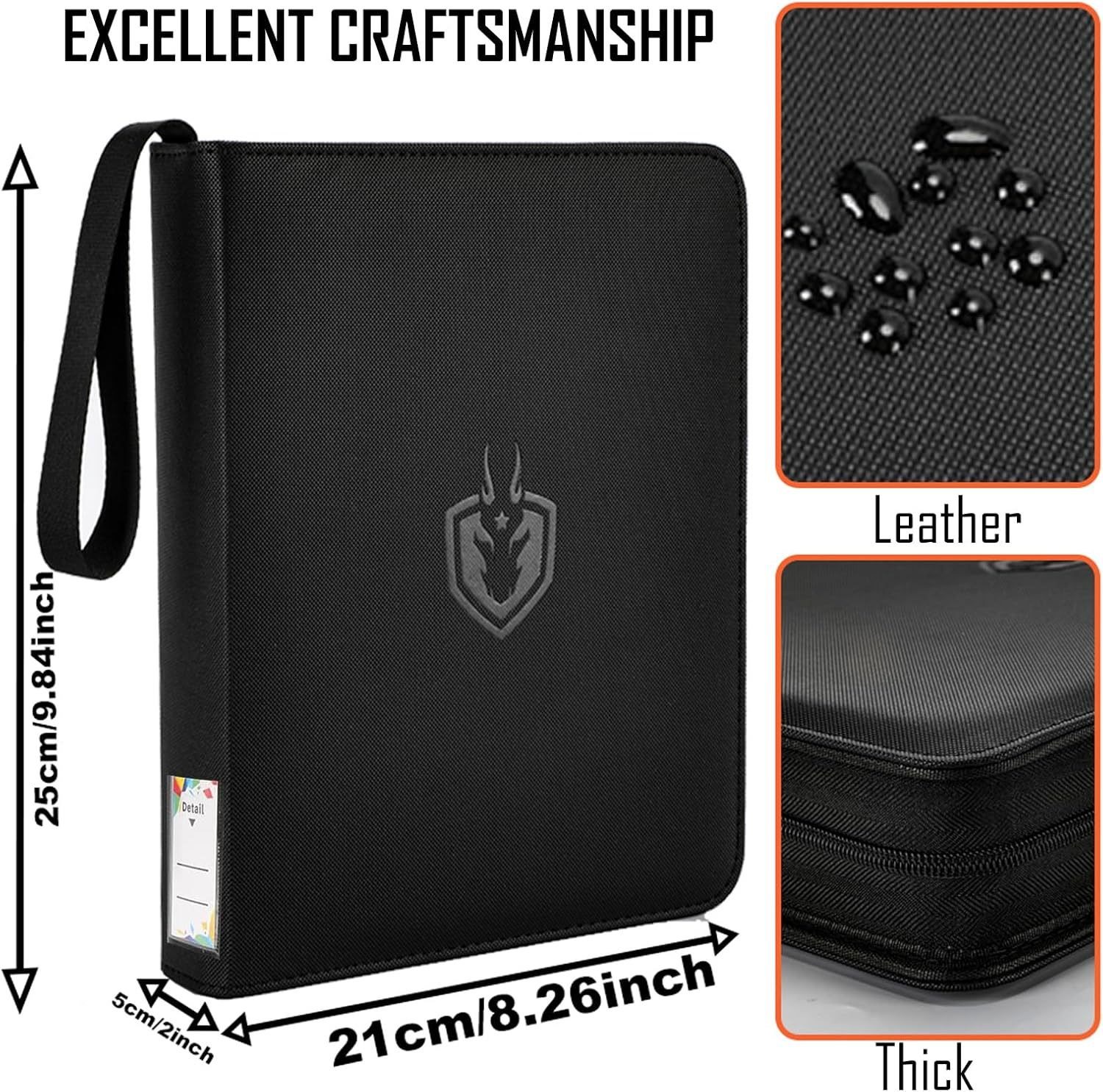 Jumbo Card Binder with 100+Sleeves Fit XL Oversized Jumbo Cards - Premium Penny Sleeves,3-Ring Jumbo Card Binder for Oversized Cards 5.9 X8.1 Inch.