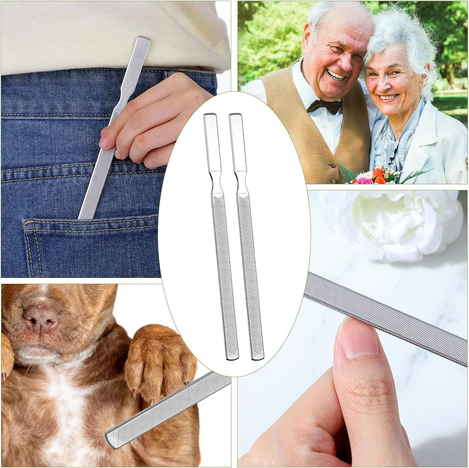 2Pcs Thick Toenail File for Men Stainless Steel Naill Files Toe File for Thick Nails Heavy Duty Toe Nails Filer Metal Toenail Files for Men Women, Manicure Pedicure Tool, 7&rdquo; Long image number 2