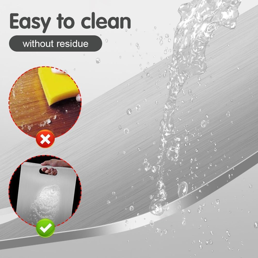 Stainless Steel Cutting Boards for Kitchen, Stainless Steel Chopping Board, Durability, Dishwasher Safeperfect for Various Cooking Tasks (1Pcs S Size) image number 2