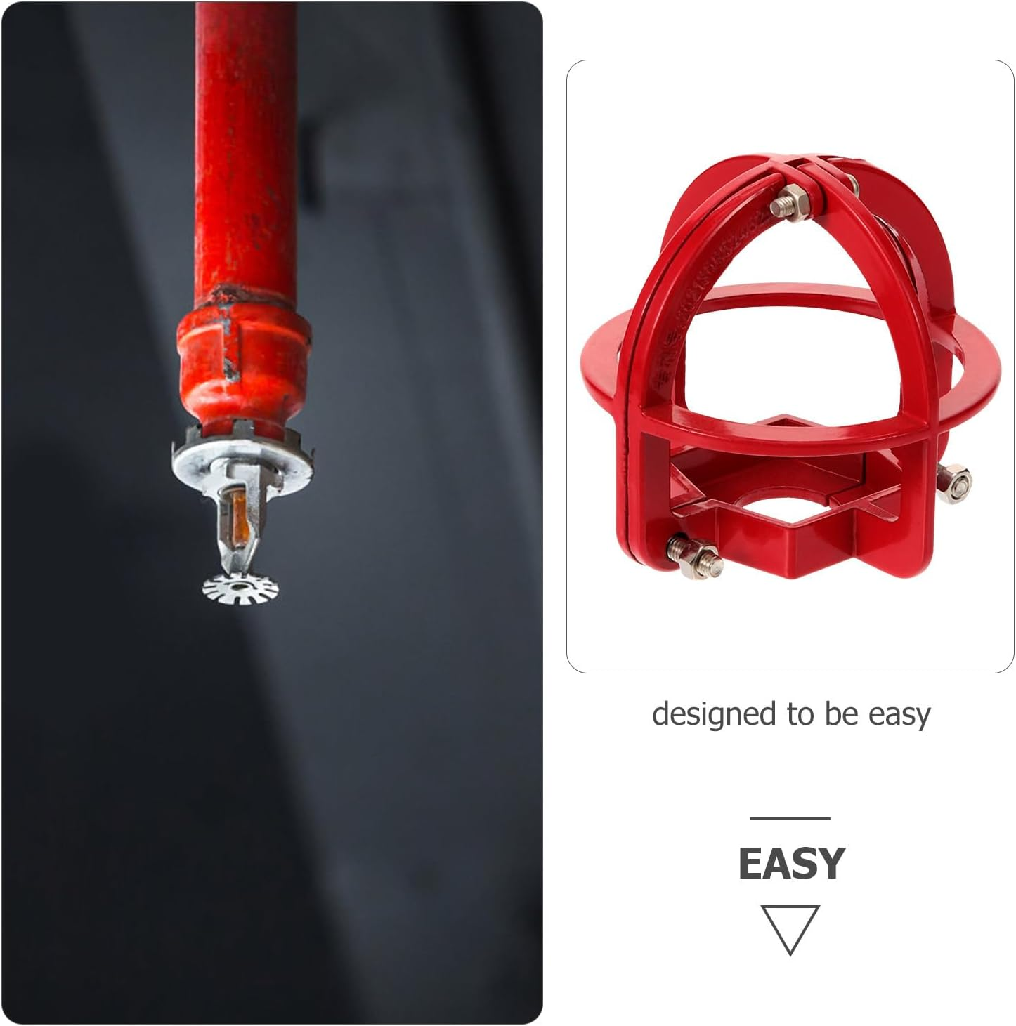 Iplusmile Fire Sprinkler Head Guard Cover, Sprinkler Head for Protecting Flush Mount, Semi-Recessed Sprinkler Head Bracket Fire Extinguishing System