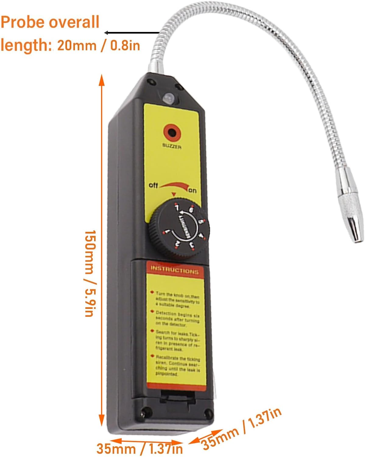 Halogen Refrigerant Leak Detector, User Friendly Halogen Gas Leak Detector for All Halogen Refrigerant Air Conditioning Systems, High Accuracy HVAC Refrigerant Leak Detector image number 3