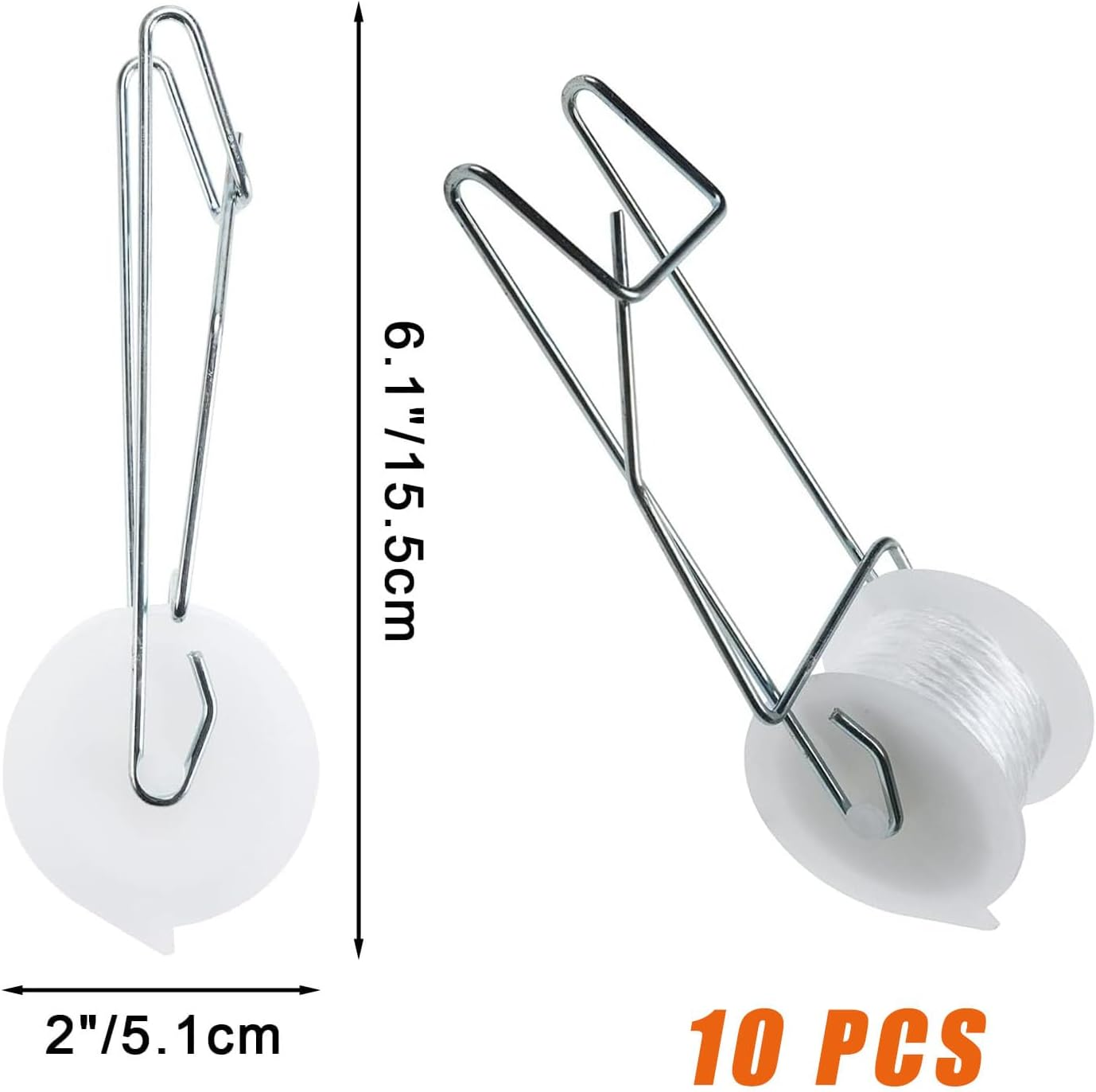 10Pack Greenhouse Trellising Kit Plant Roller Hooks, Tomato Trellis Roller Hooks with 15M Twine, for Tomato,Plant, Greenhouse, Flower Vine Twine Crop Trellis Kit image number 2