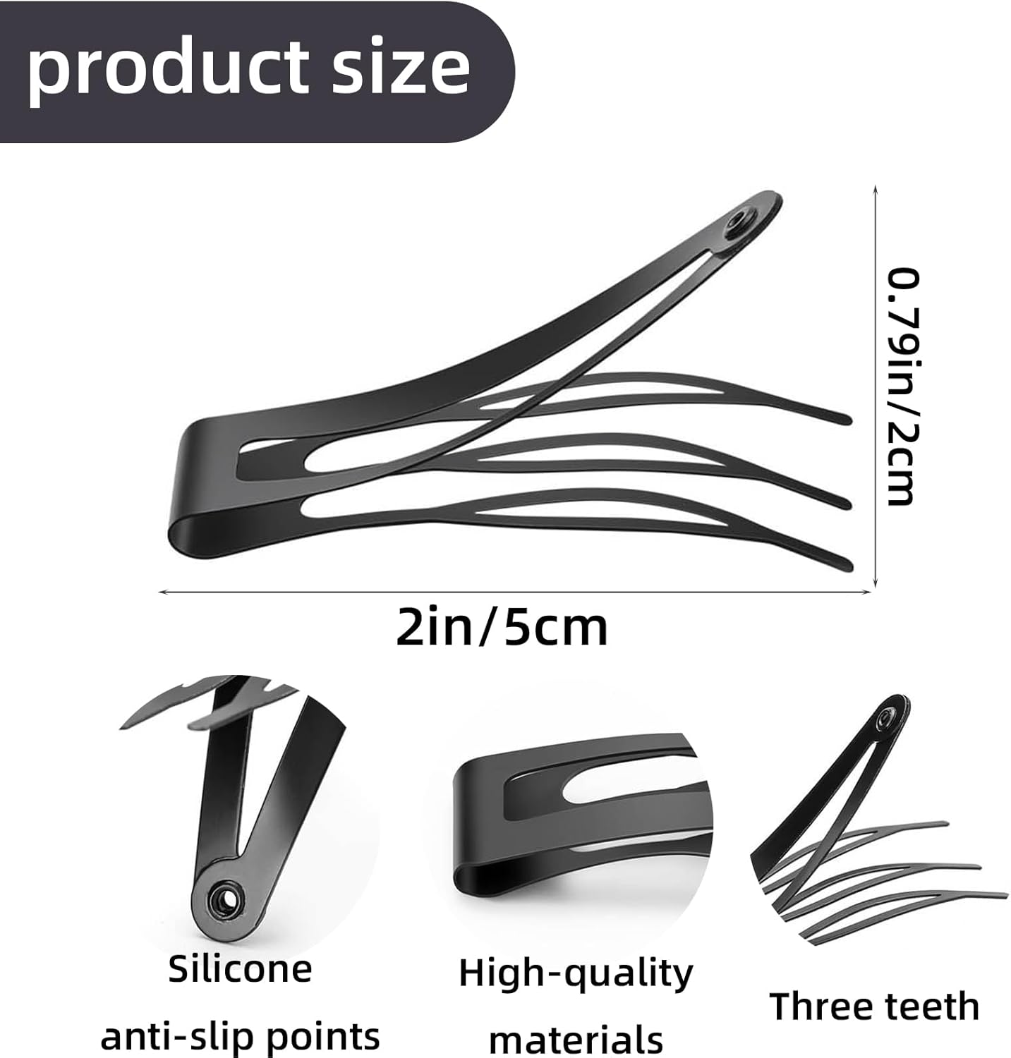 20 Pieces Metal Double Grip Hair Clips by Sightor, Snap Barrettes for Women'S Hair Making, Essential Salon Accessories in Assorted Colors: Silver, Black, Rose Gold, Kc Gold, Coffee image number 4