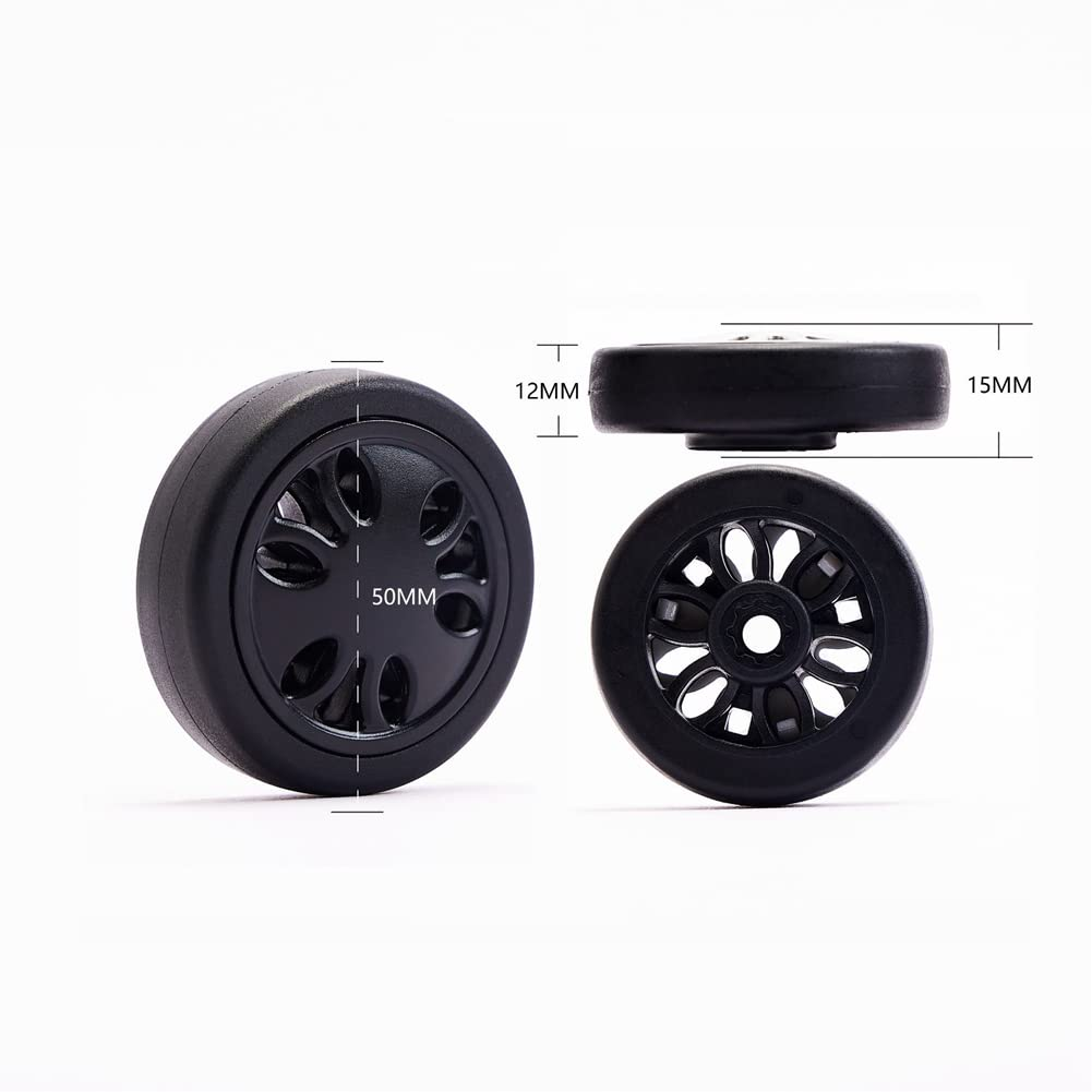 Anlayliay 2X Luggage Accessories Wheels Aircraft Suitcase Pulley Rollers Mute Wheel Wear-Resistant Parts Repair 50X12Mm