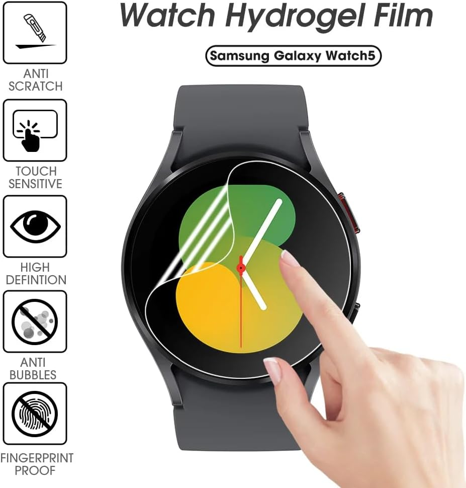 TPU Gel Screen Protector for Samsung Galaxy Watch 7/6/5/4 40 Mm Flexible Hydrogel Film Transparent Protector Ultra Thin Touch Sensitive Automatic Repair Pack of 6 image number 5
