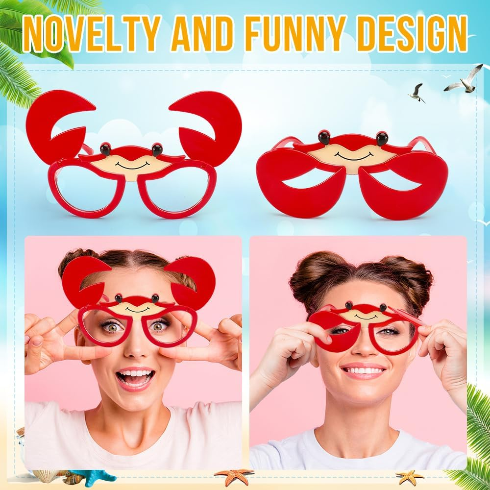 AUTOWT 8PCS Hawaiian Luau Party Glasses, Funny Summer Hawaiian Beach Party Photo Booth Props Kits with Different Shapes for Pool Aloha Party Supplies image number 6