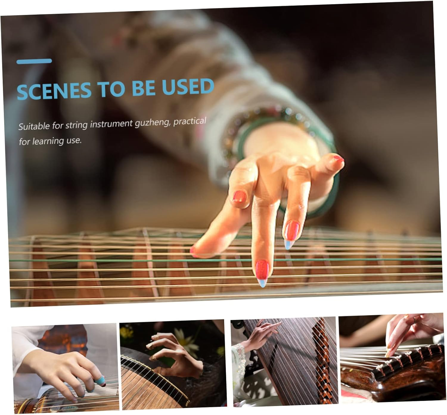 8Pcs Guzheng Nails Picks Fake Finger Sleeves for Guzheng String Instrument Accessories image number 3