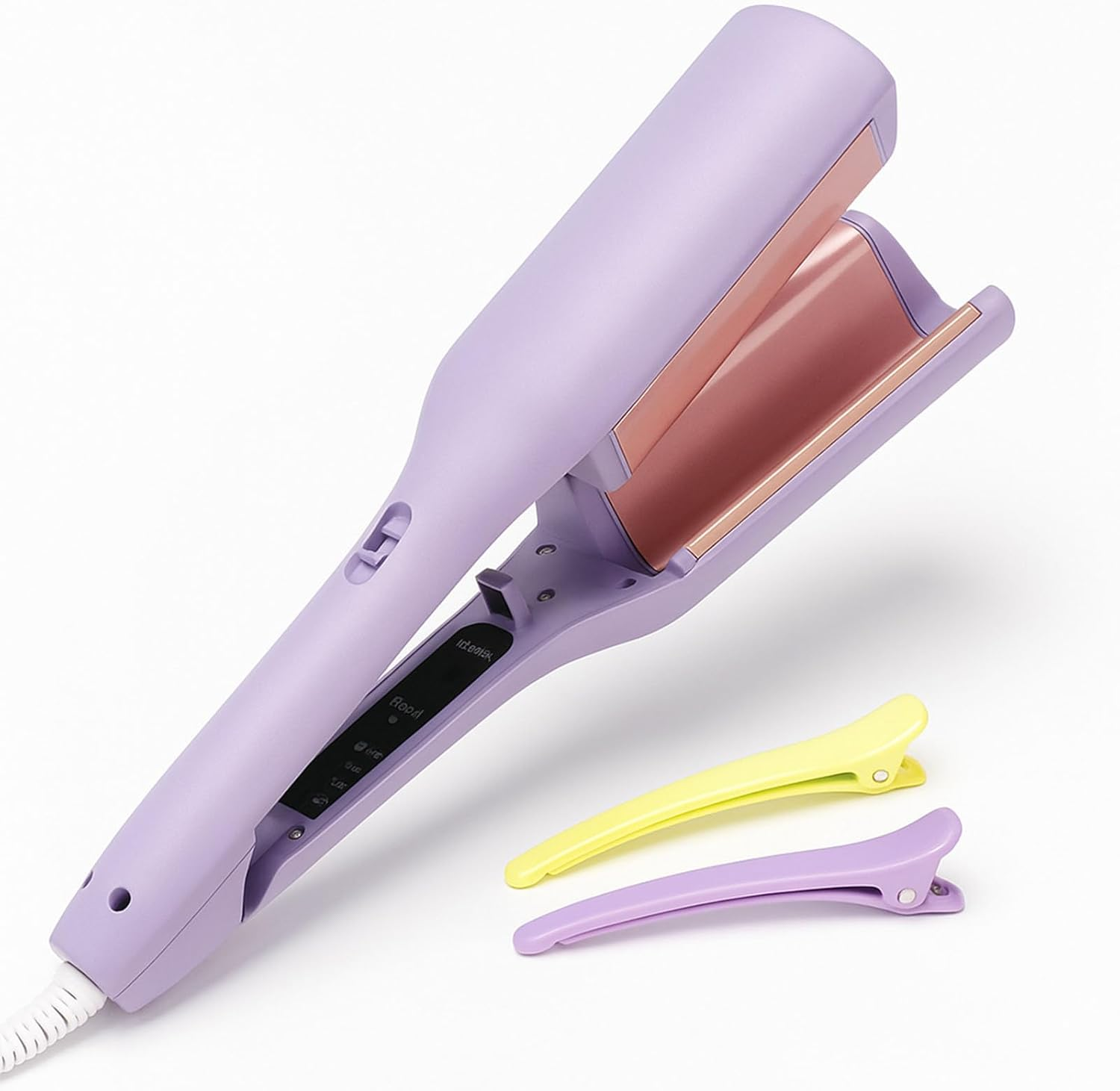 Homessencials Hair Styling Tool with Negative Ionic Technology &ndash; 3D Curling Iron for Frizz-Free Curls, Quick Heat in 15 Seconds, Adjustable Temperature for Smooth Waves, Beach Curls & French Style, Ideal for Home, Travel & Professional Use (B)