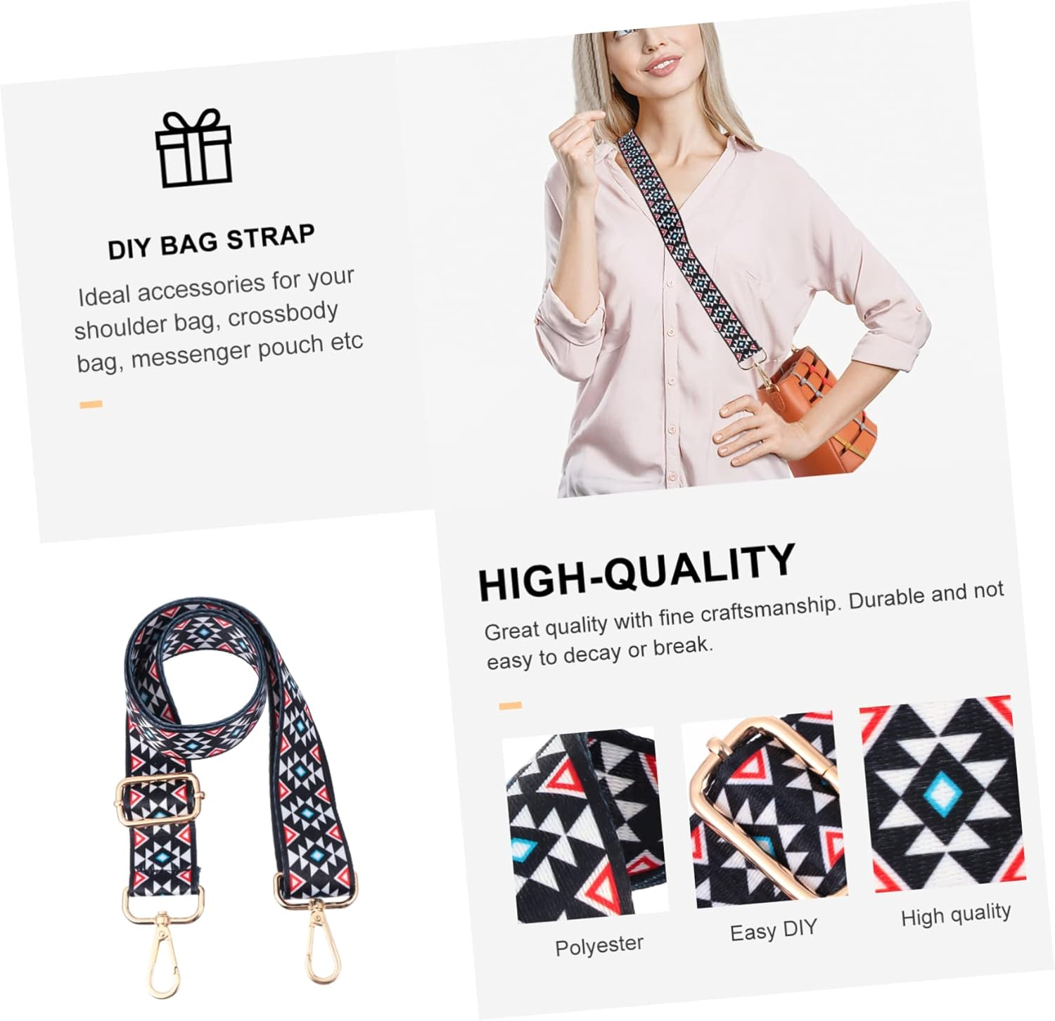 VALICLUD 3 Pcs Tape Pearl Handbag Strap Purse Strap Replacement Womens Wallet Hand Bags Purse Strap Canvas Women'S Tote Bags Handbag Replacement Strap Polyester Guitar Handle Miss image number 5