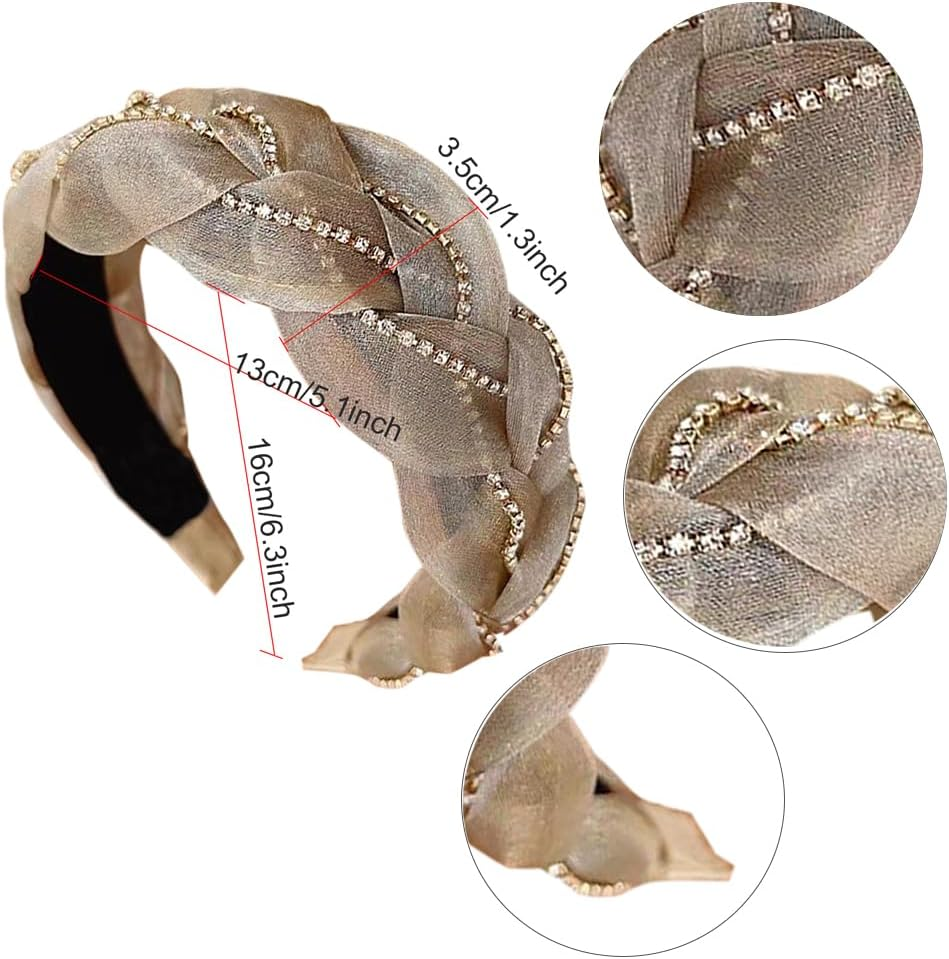 Pack of 3 Headbands for Women Hair Boho Wrap Tie Fashion Hair Bands Elastic Twist Hair Scarf Pretty Bow Tie Wide Alice Hair Bands for Women UK and Girls