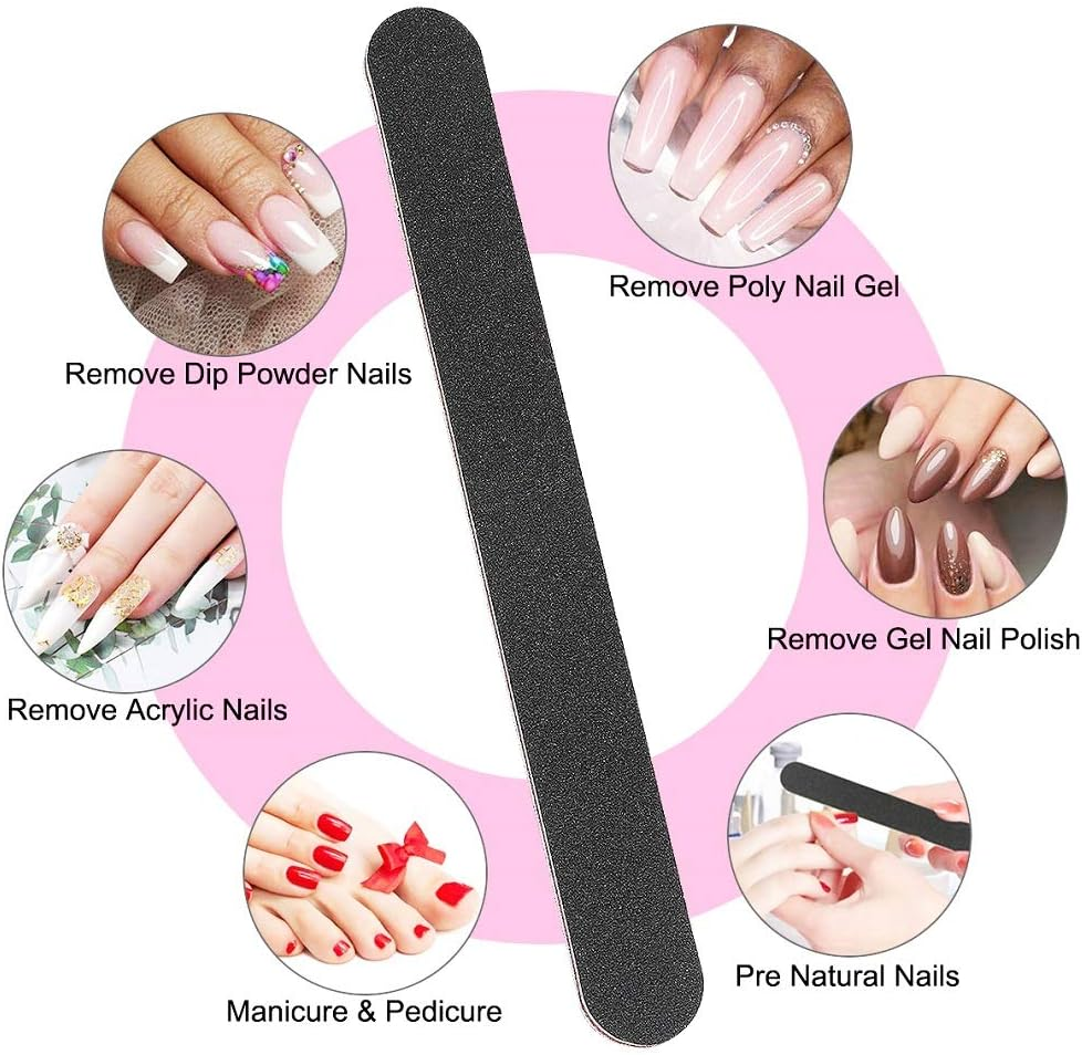 12Pcs Coarse Nail File Set Professional, Emery Boards for Nails 100/180 Grit, Heavy Duty Nail Files for Acrylic/Gel/Natural Nails, Large Nail Filer for Home and Salon Use image number 5