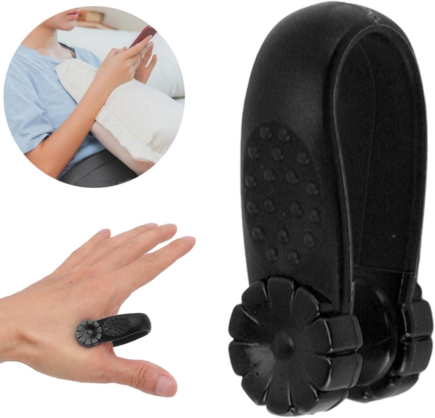 Headache Relief Clip, 8Pcs Plastic Wearable Acupressure for Migraine and Stress Relief Easy Effective Relief Tension Anxiety (Black)