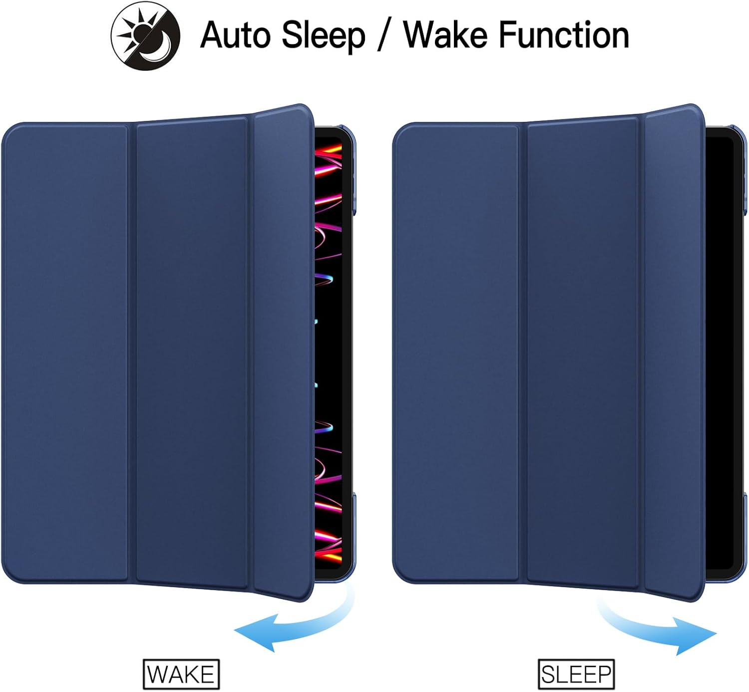 Jetech Case for Ipad Pro 12.9-Inch (6Th/5Th Generation, 2022/2021 Model), Slim Stand Hard Back Shell Smart Cover with Auto Wake/Sleep (Navy) - Light Purple image number 6