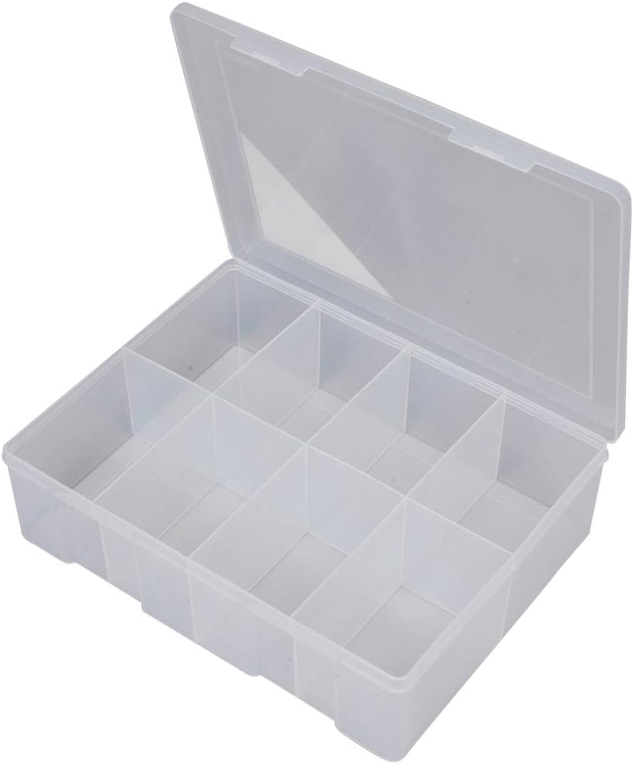 Fischer Plastic F1H-098 8 Compartment Storage Box, Clear image number 1