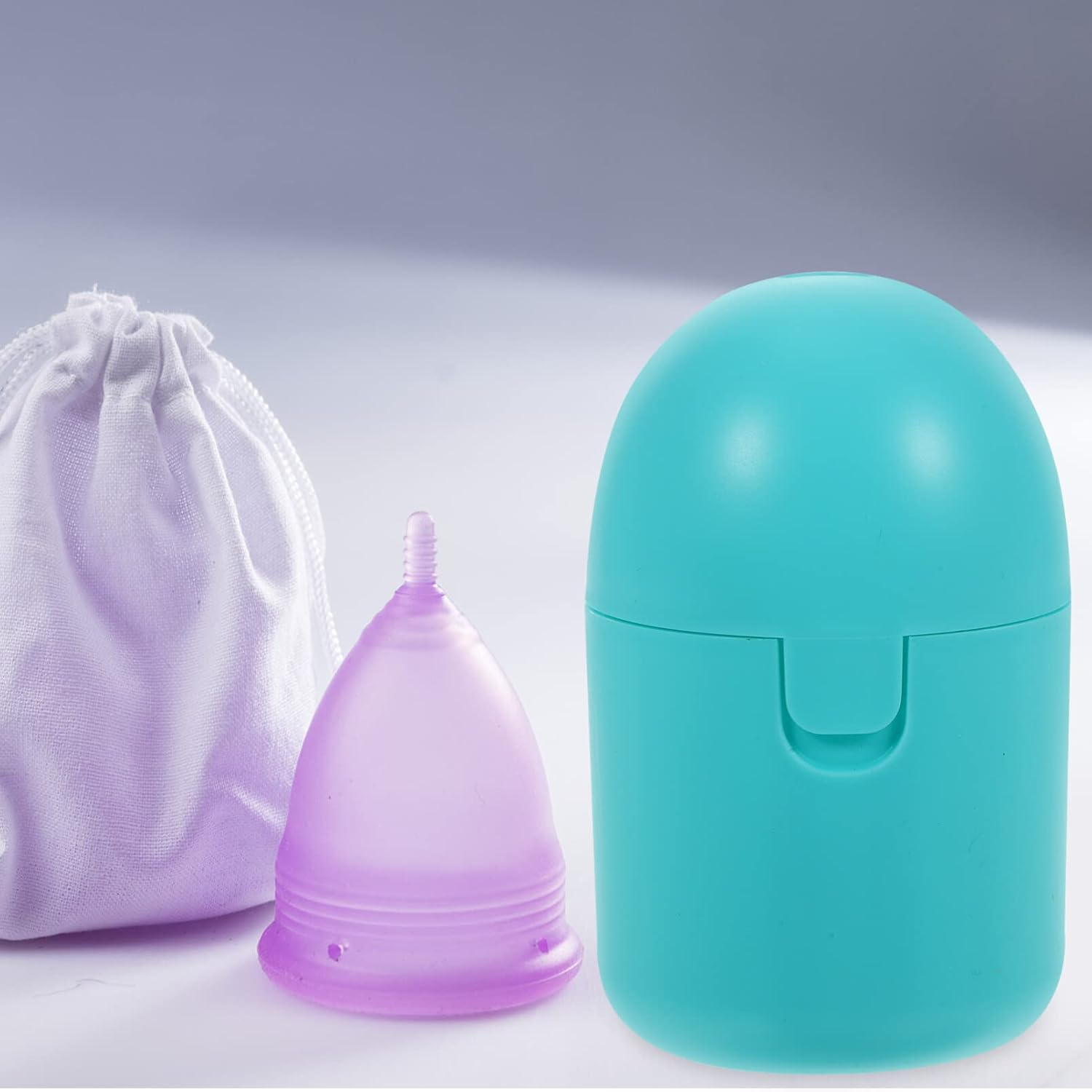 FOMIYES 2Pcs Cups Steamed Sterilizer Reusable Period Cups Cleaner Microwave Personal Cleaning Sterilizer for Female Women Tool Accessory Blue image number 4