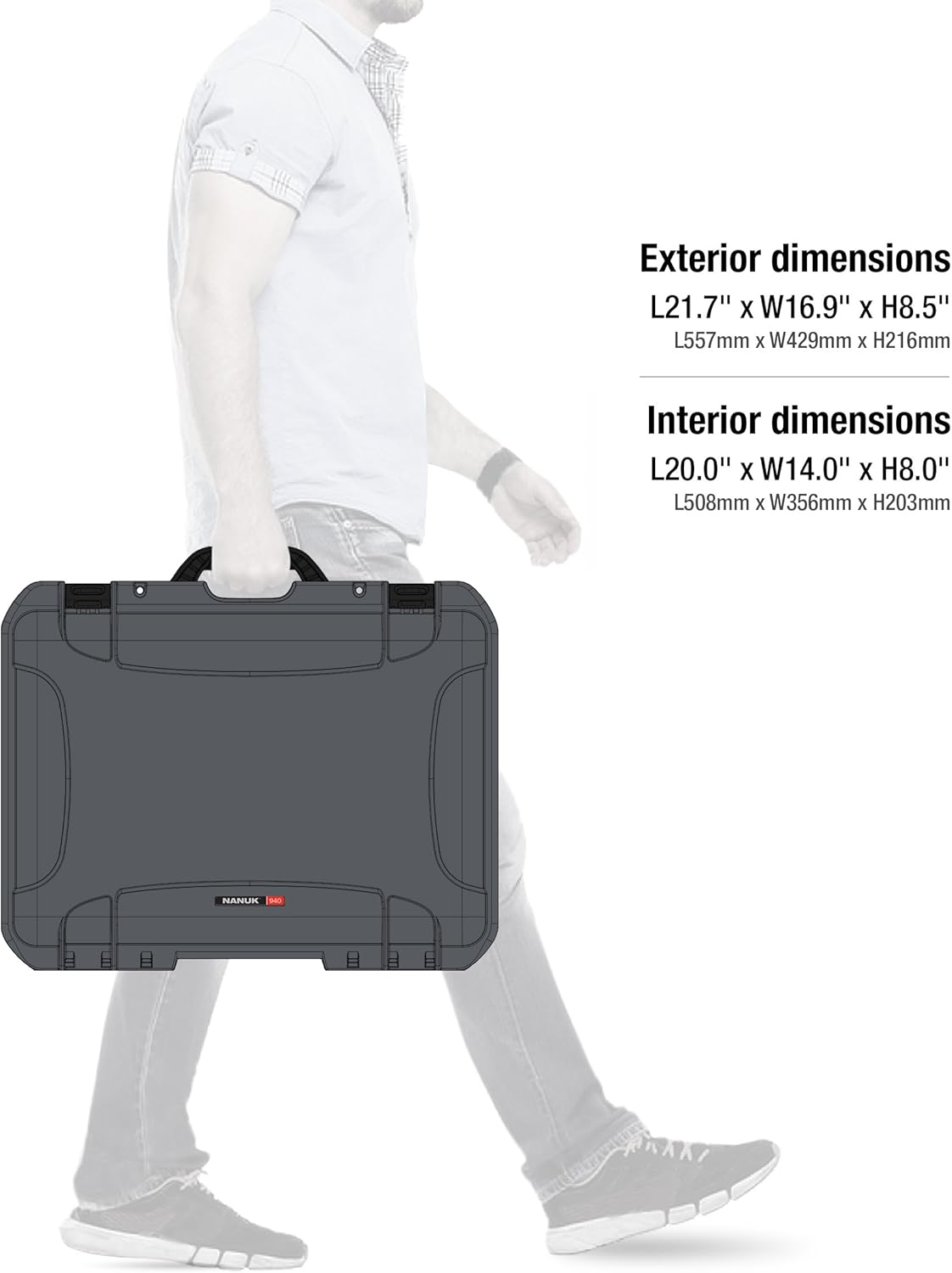 Nanuk 940 Waterproof Hard Case with Foam Insert - Graphite (940-1007) image number 7