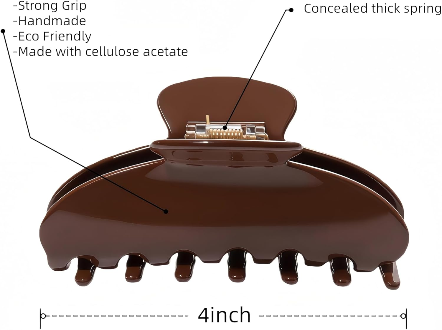 The Oideguiing Durable Acetate Hair Clips - 4-Inch Coffee Claw Clips for Fine and Thick Hair (Coffee) - Baby Blue image number 5