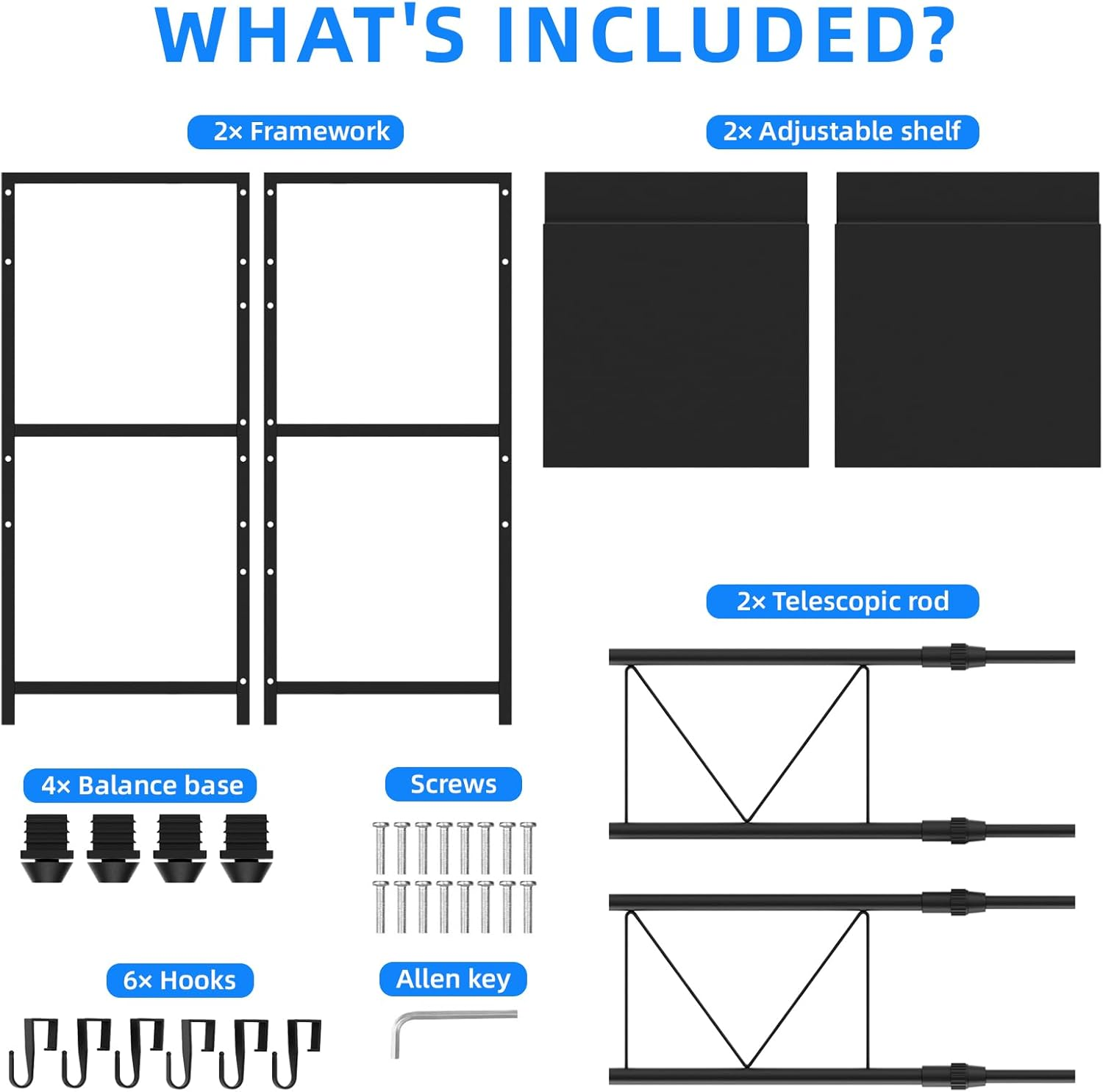 DULCE DOM Expandable Microwave Shelf, 2-Tier Adjustable Microwave Oven Rack, Space Saving Kitchen Counter Shelf for Kitchen Organizers and Storage, 45 KG Load Bearing, with 6 Hooks (2 Tier) image number 6