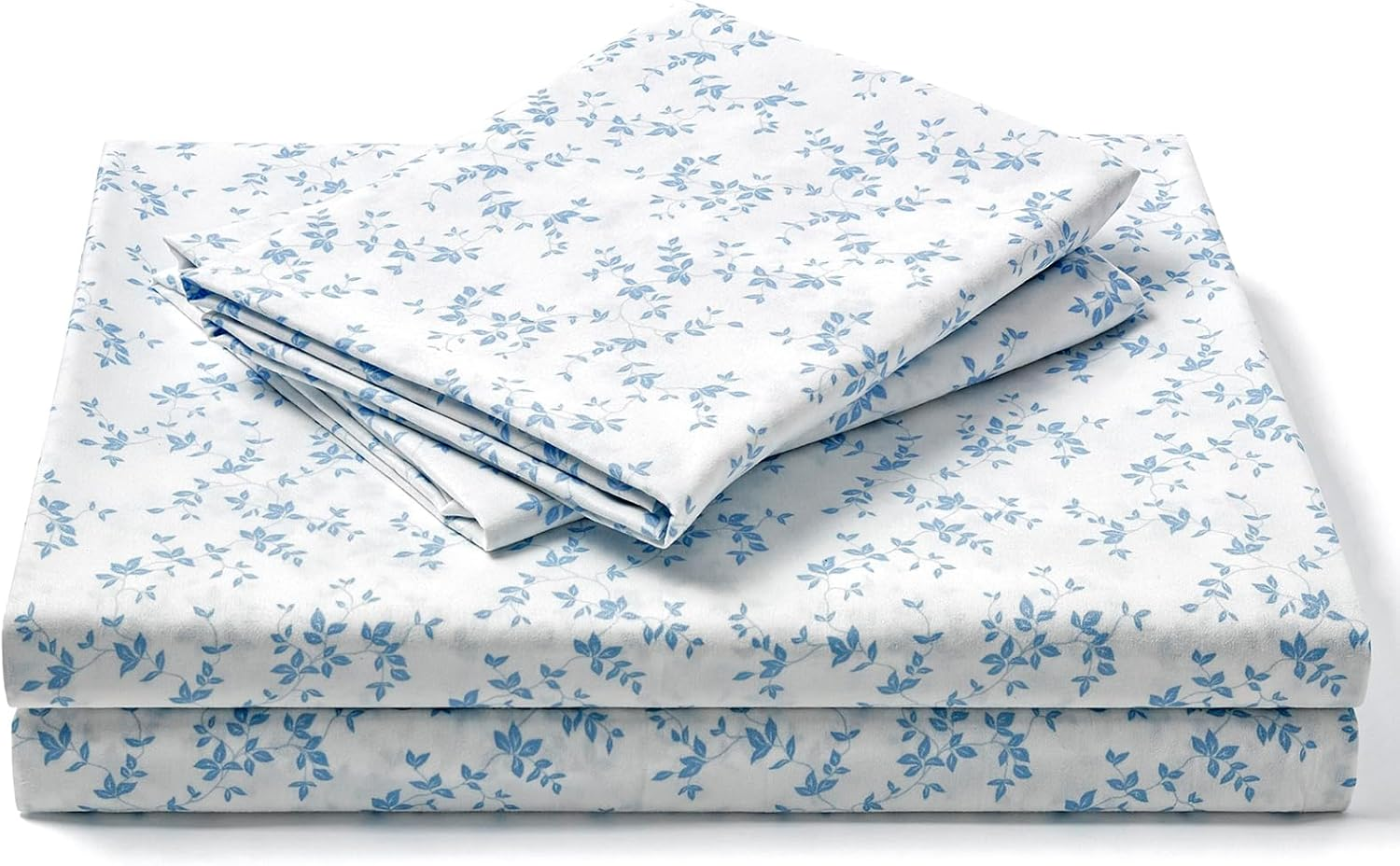 Freshculture Floral Bed Sheets - Ultra Soft Twin Sheets Set - Brushed Microfiber Blue Floral Sheets - Deep Pockets up to 16" - Easy Care - Hotel Luxury 3 Piece Flower Printed Sheets Twin, Lille
