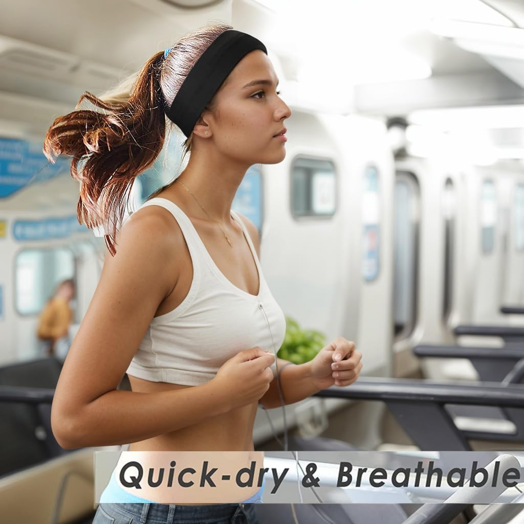 Headband,Lightweight Sports Headband Non-Slip Silicone Elastic Headbands,H HOME-MART Athletic Skinny Headbands for Women Men- Silicone Grip Hairband Mini Sweat Band,Great for Working Out