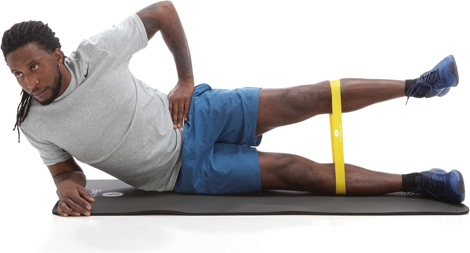 Sveltus Unisex Adult Latex Band (Set of 4, Black, Yellow, Green, Blue