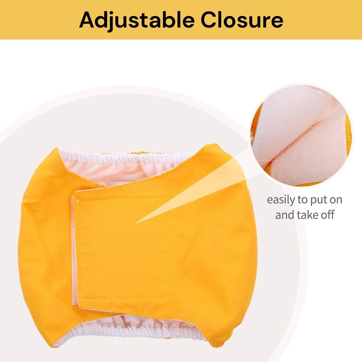 EZONEDEAL Washable Male Dog Belly Band, Washable Male Dog Belly Wrap, Dog Diapers, Leakproof Reusable Puppy Diapers, High Absorbing Belly Bands Pee Wrap for Puppy & Doggy (Yellow, L, 1, Count) image number 7