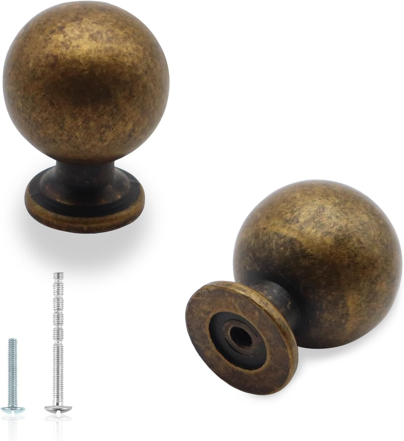 8 Pack Antique Bronze Cabinet Knobs 1 Inch Vintage Drawer Knobs Zinc Alloy Single Hole Pulls for Dresser 24Mm round Cupboard Handles for Kitchen Wardrobe Cabinet Bathroom Hardware (8, Antique Bronze)
