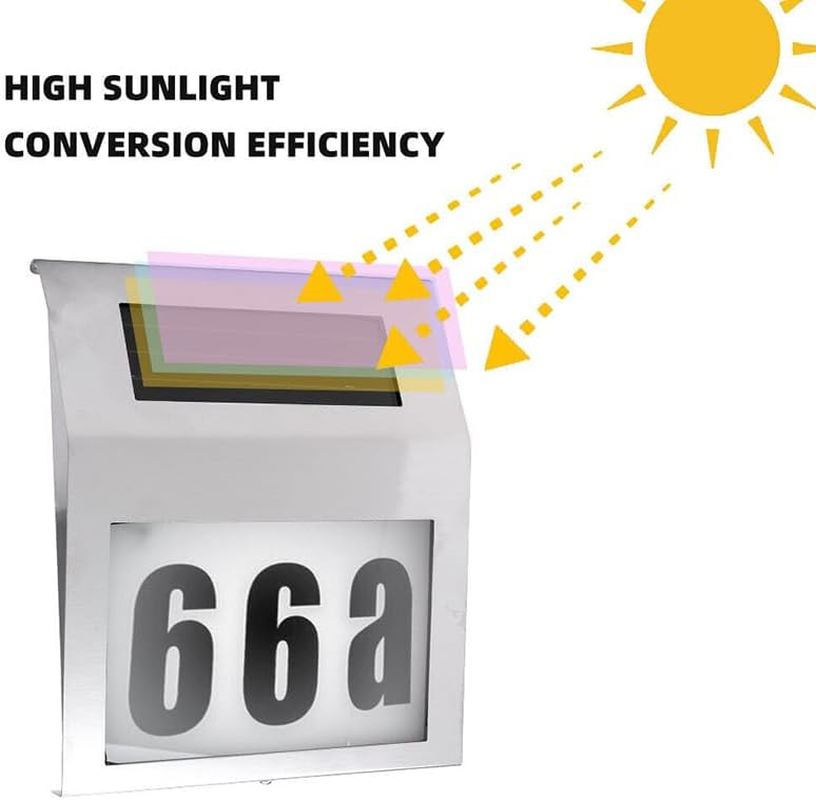 Aimallsolar LED House Signs: Stylish Stainless Steel Illuminated House Signs - Durable and Weatherproof Wall Lights for Clear Visibility image number 5