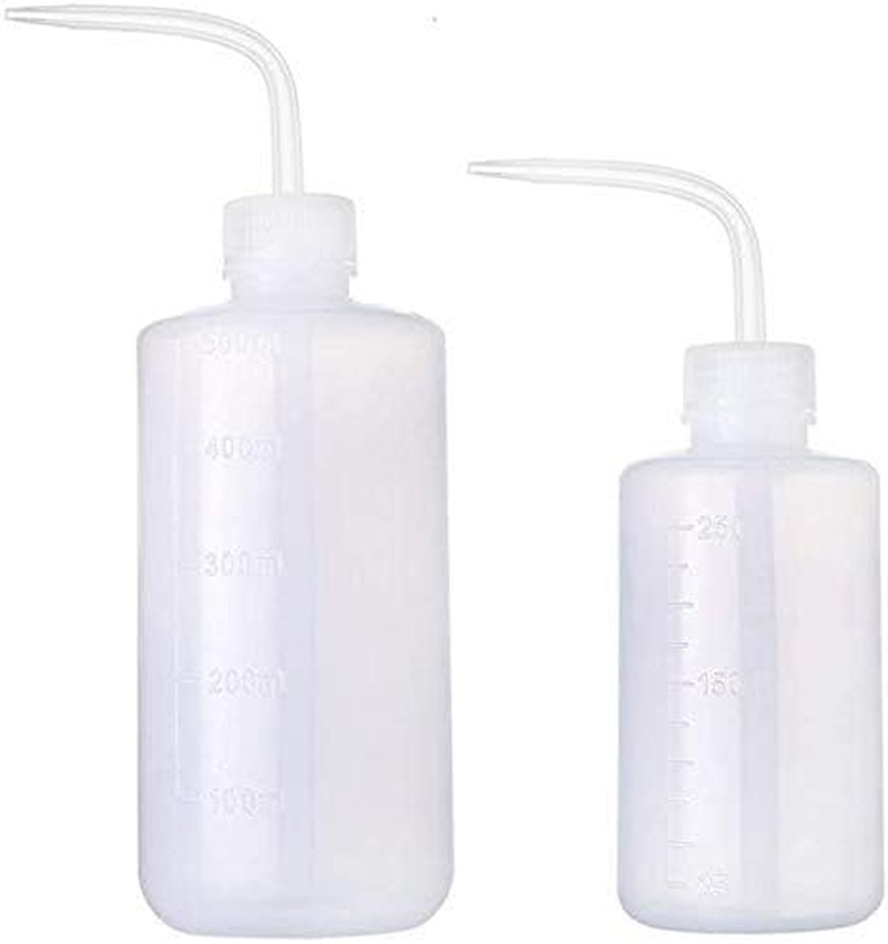 APUXON Wash Bottle 2Pcs 150Ml 5Oz Narrow Mouth Squeeze No Spill Bend Mouth Watering Cans for Medical Lab - Plastic Safety image number 4