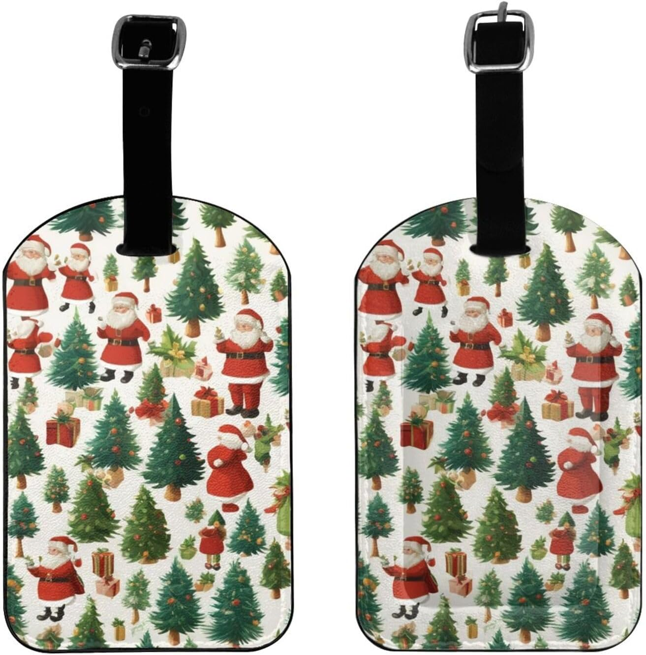 Merry Christmas Happy Print Elegant Tag Stylish Tag Luggage Tag 4.3 X 2.76 Inch for Suitcases Travel Bags image number 5