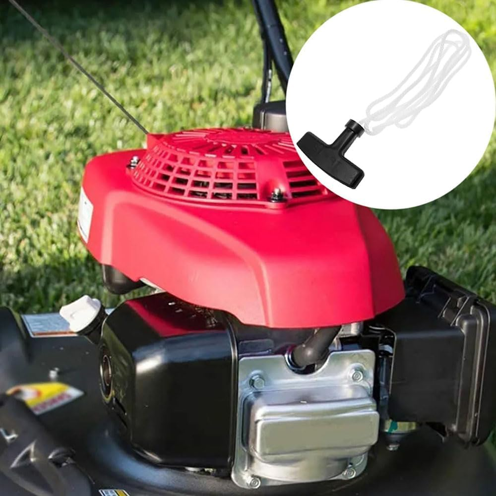 Lyhaogao 4 Pack Universal Lawn Mower Pull Cord Replacement Kit with T Handle Heavy Duty Starter Rope for Generators, Trimmers, Lawn Mowers Grip, Easy to Install, Durable Nylon Construction image number 1