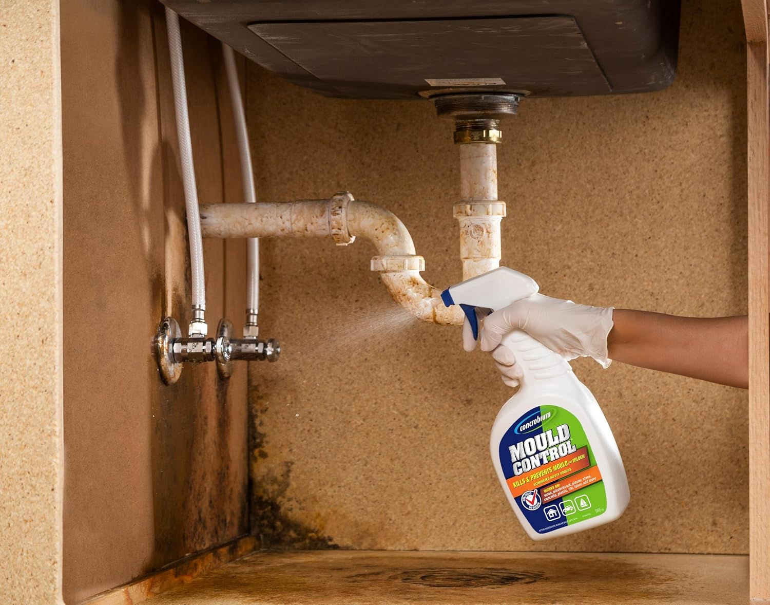 Concrobium Mould Control Spray 946Ml &ndash; Non-Toxic & Bleach-Free, for Homes, Vehicles & Marine, Effective Mould Elimination, Safe on Multiple Surfaces, Prevents Future Growth image number 1