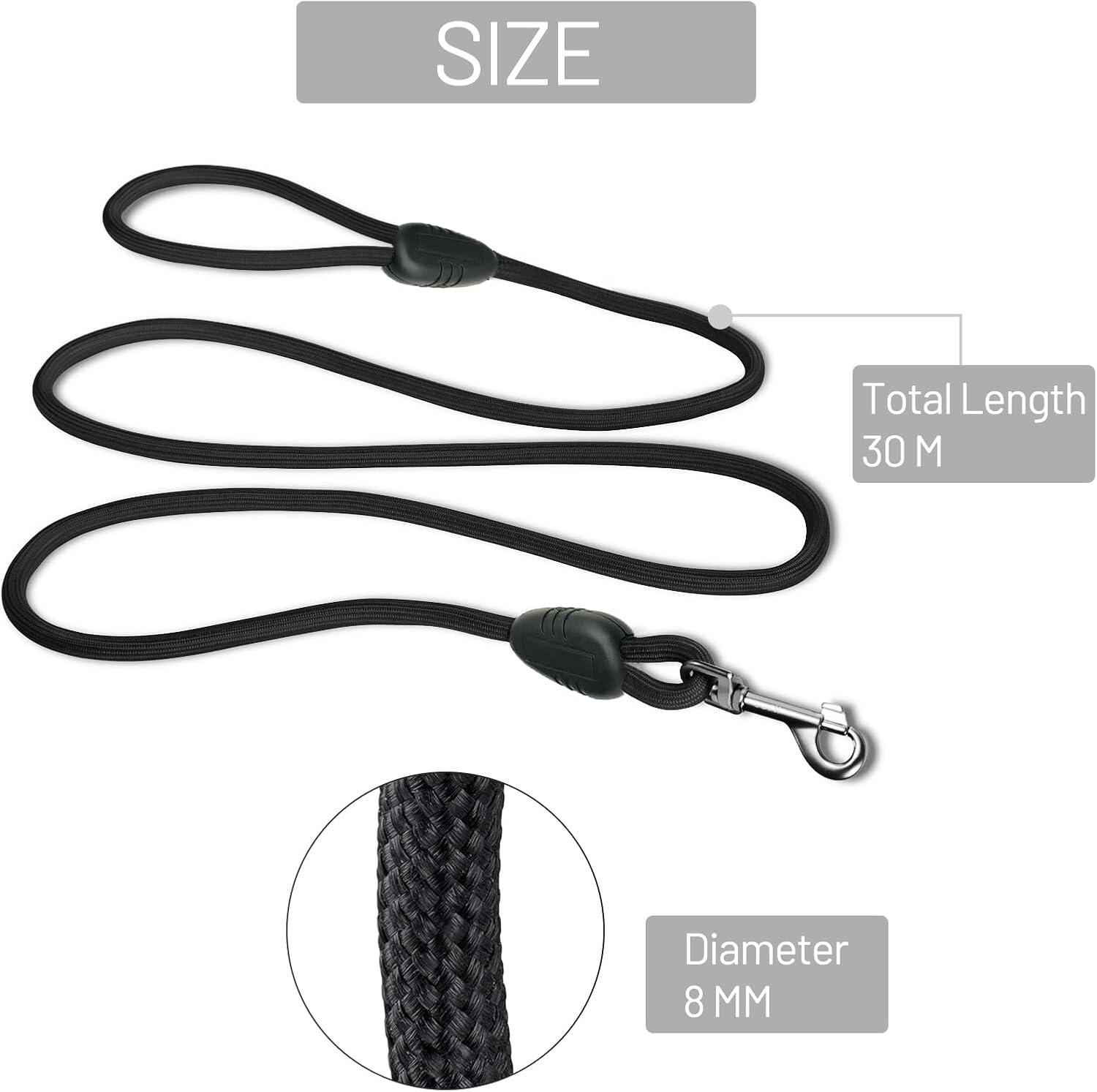 NACOCO Dog 30M Training Lead - Pet Extra Long Leash Durable for Large Dogs Outdoor Camping and Hiking German Shepherd image number 3